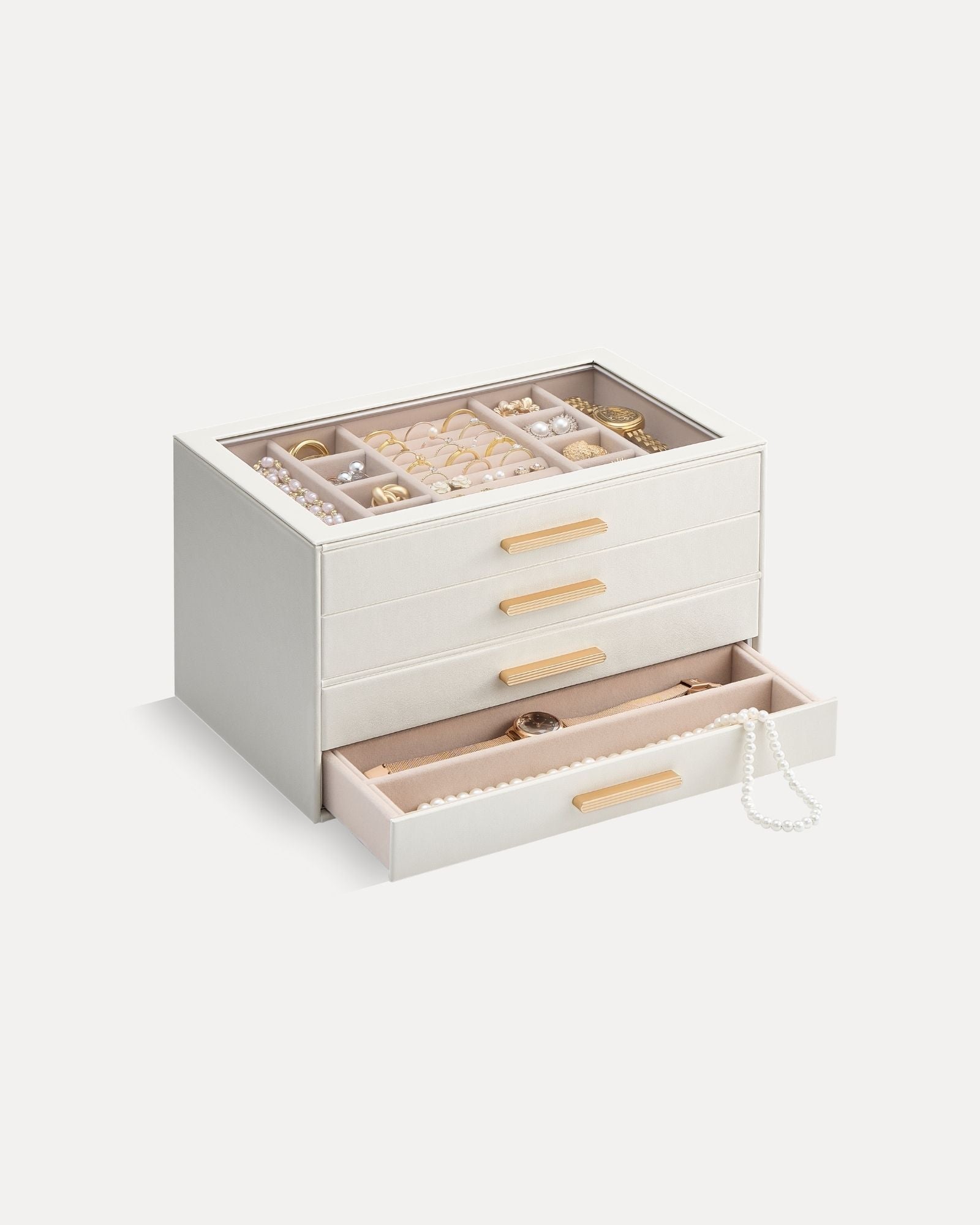 Luxury Leather Multi-Layer Jewelry Organizer