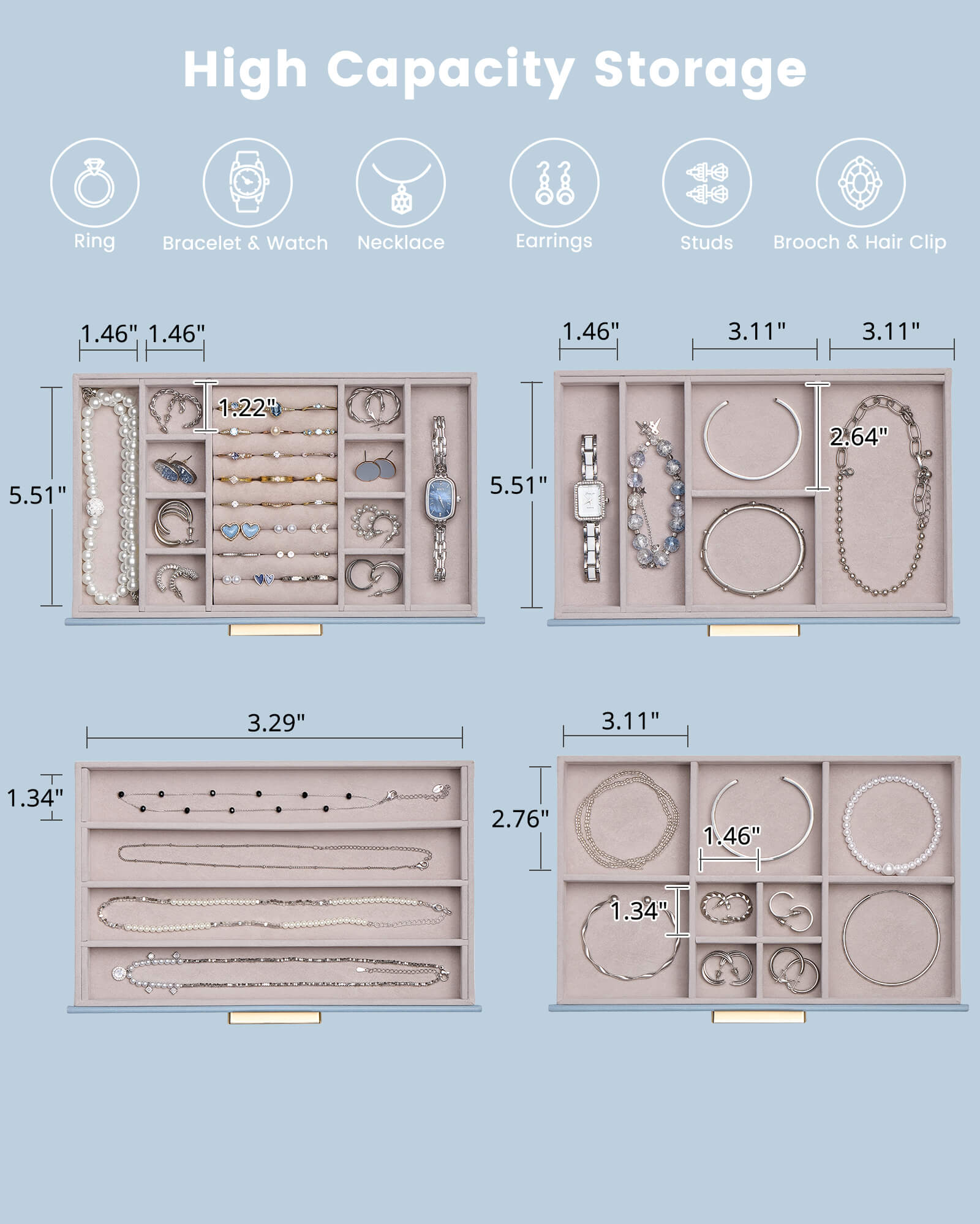 Luxury Leather Multi-Layer Jewelry Organizer