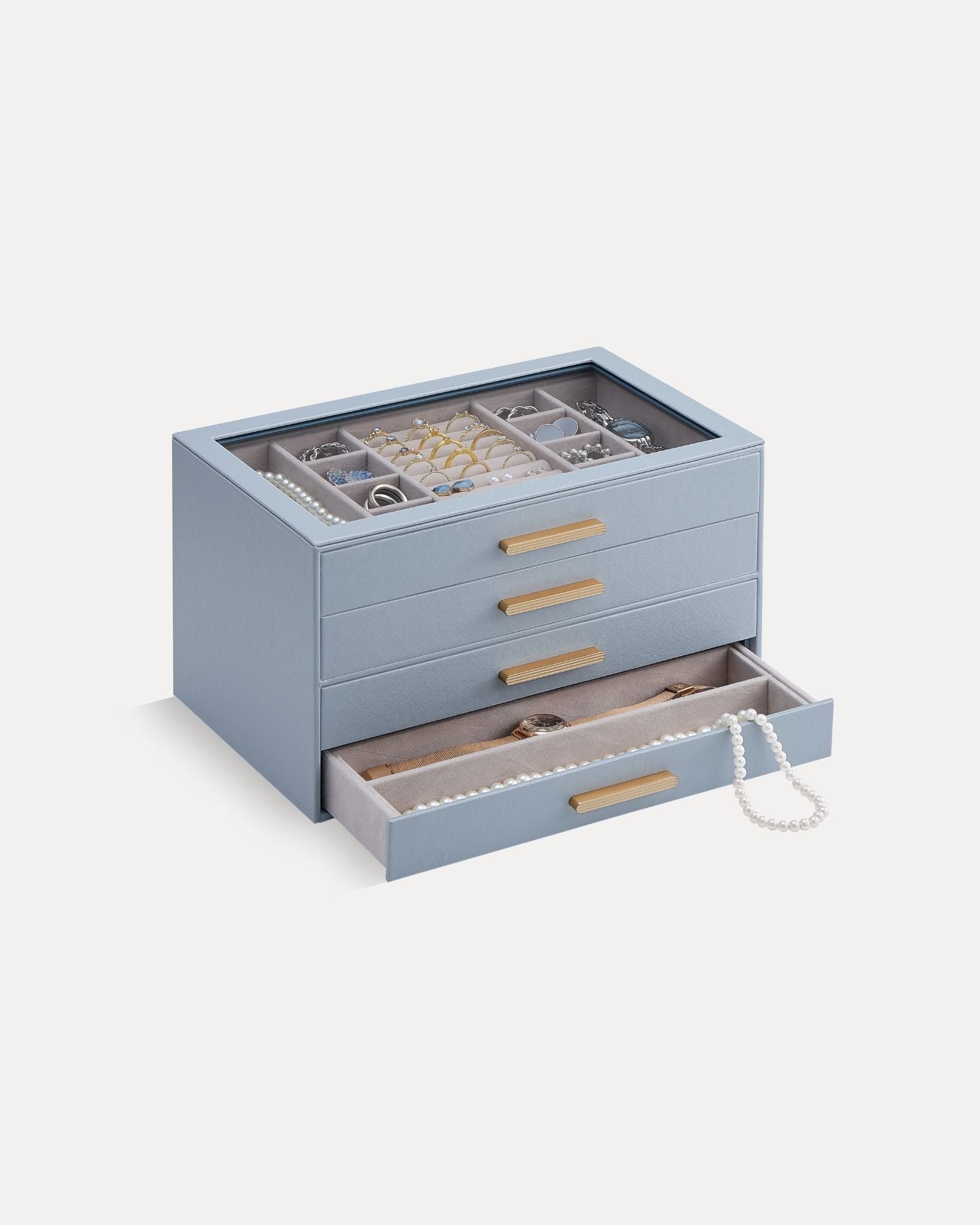 Luxury Leather Multi-Layer Jewelry Organizer