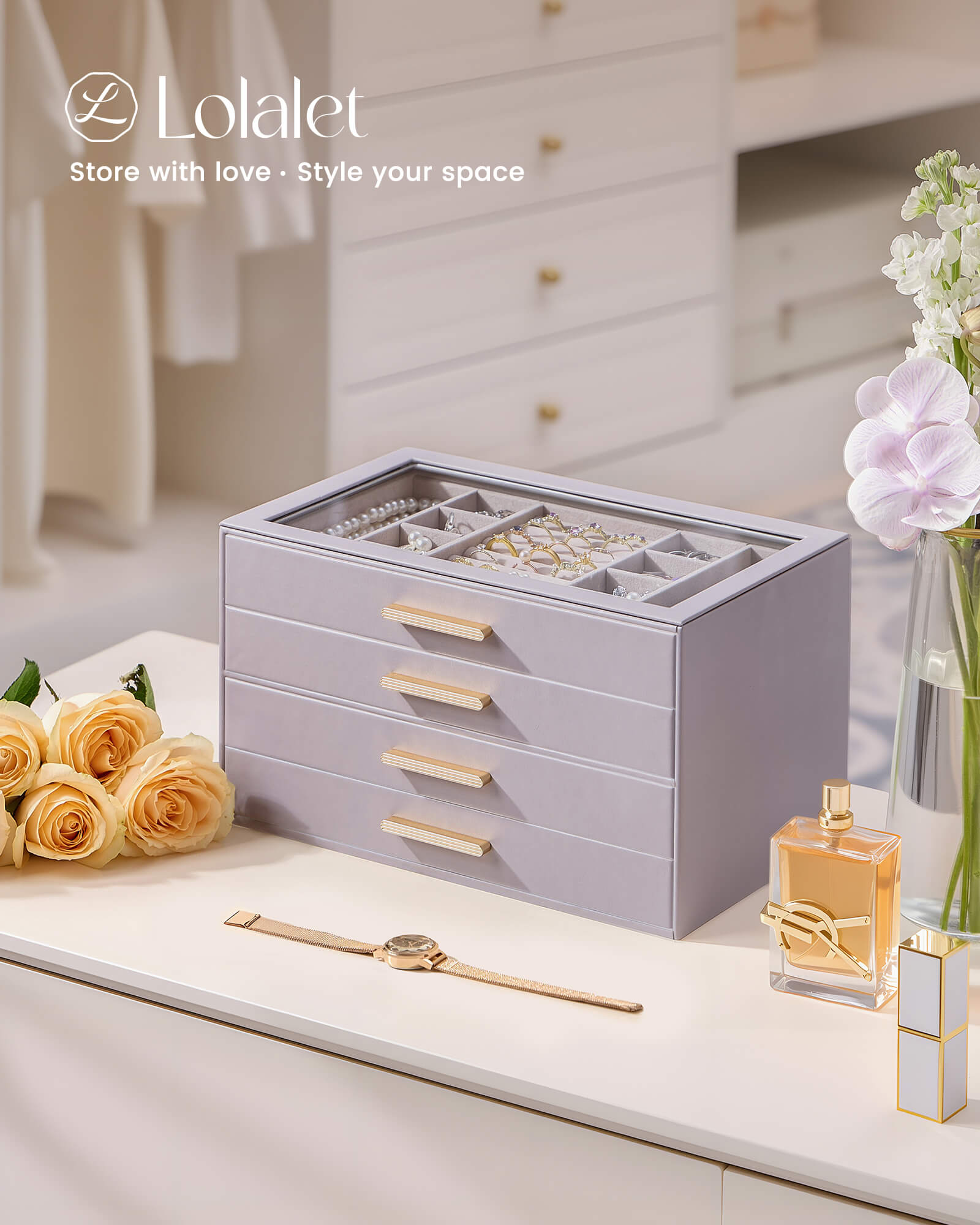 Luxury Leather Multi-Layer Jewelry Organizer