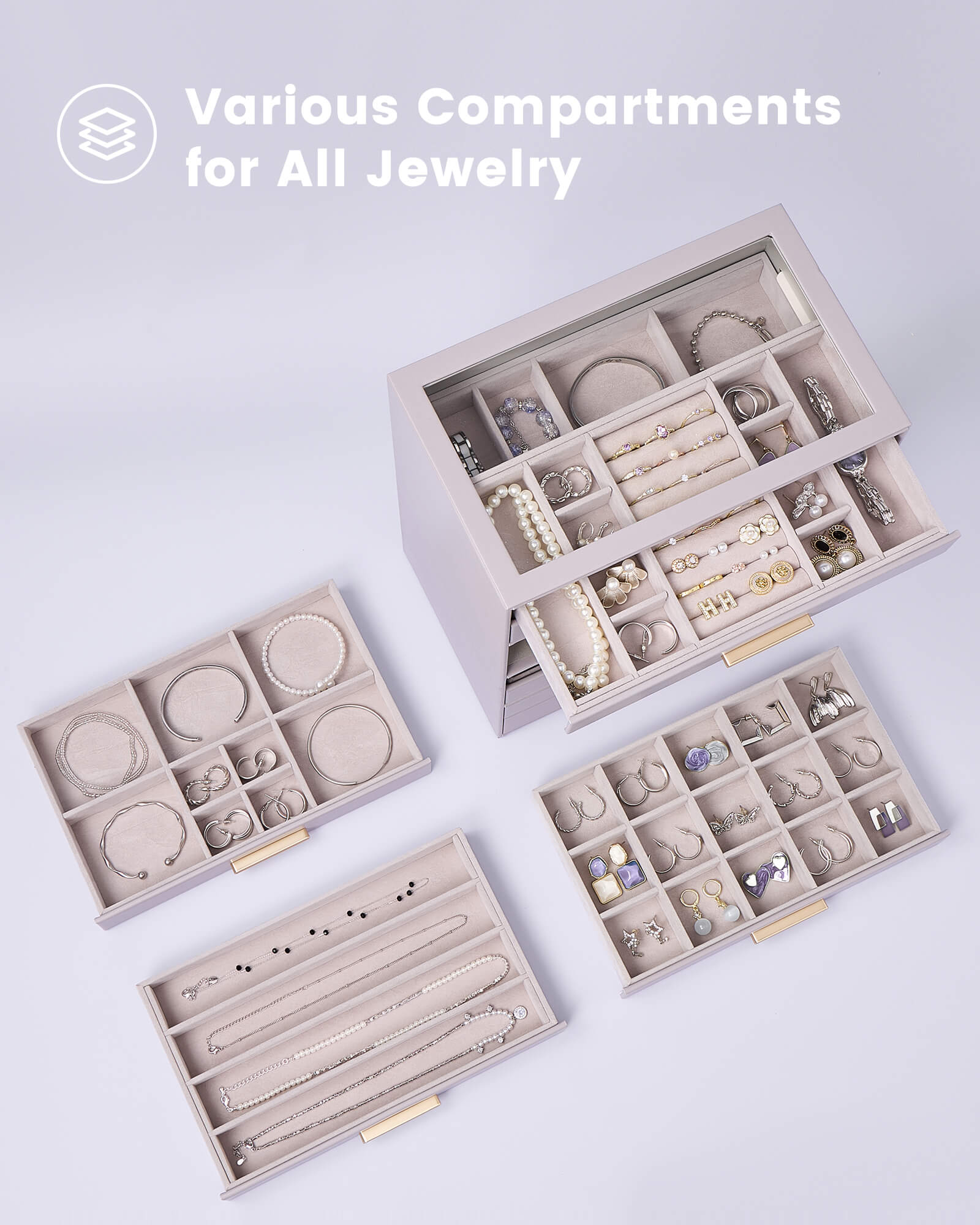 Luxury Leather Multi-Layer Jewelry Organizer