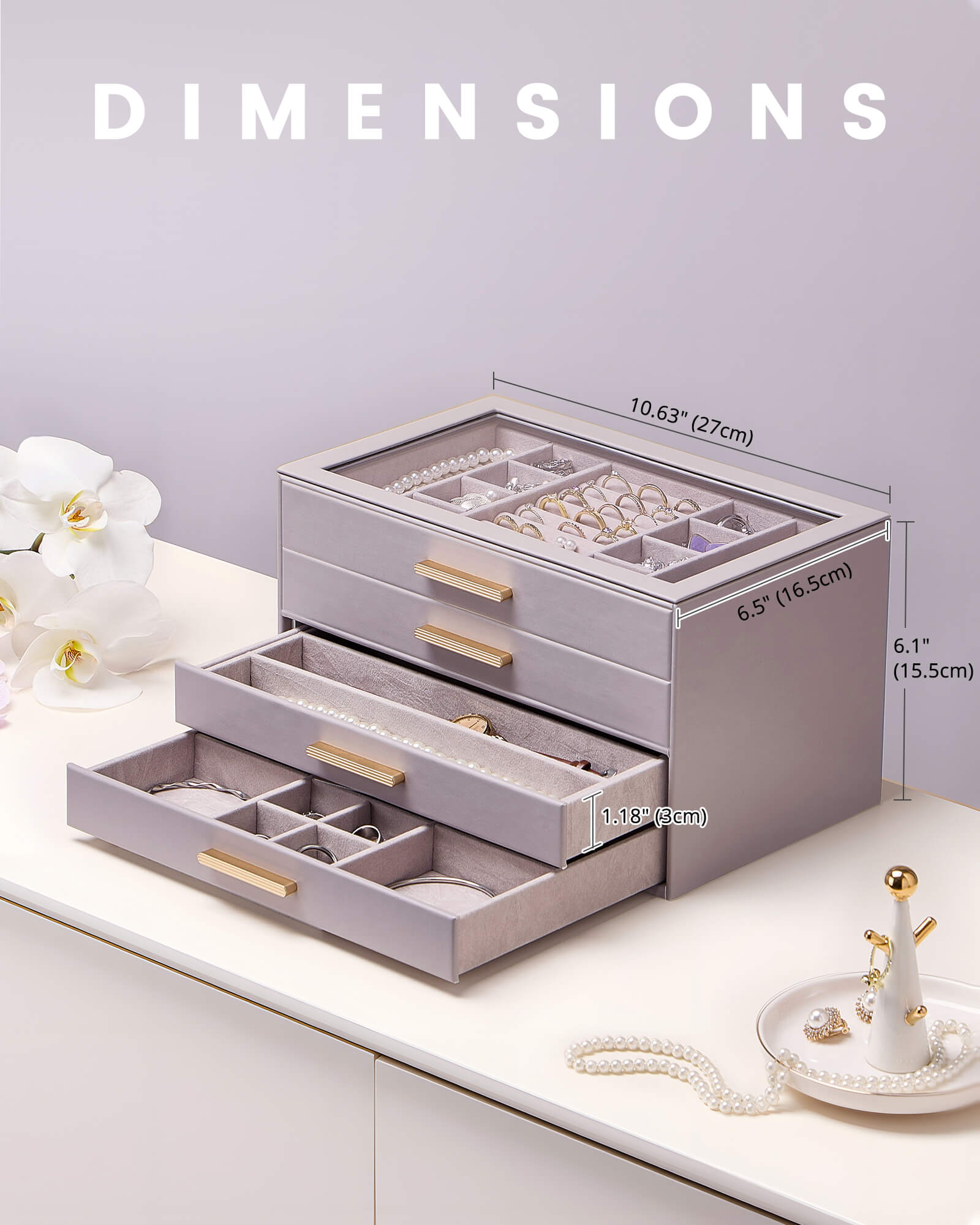 Luxury Leather Multi-Layer Jewelry Organizer