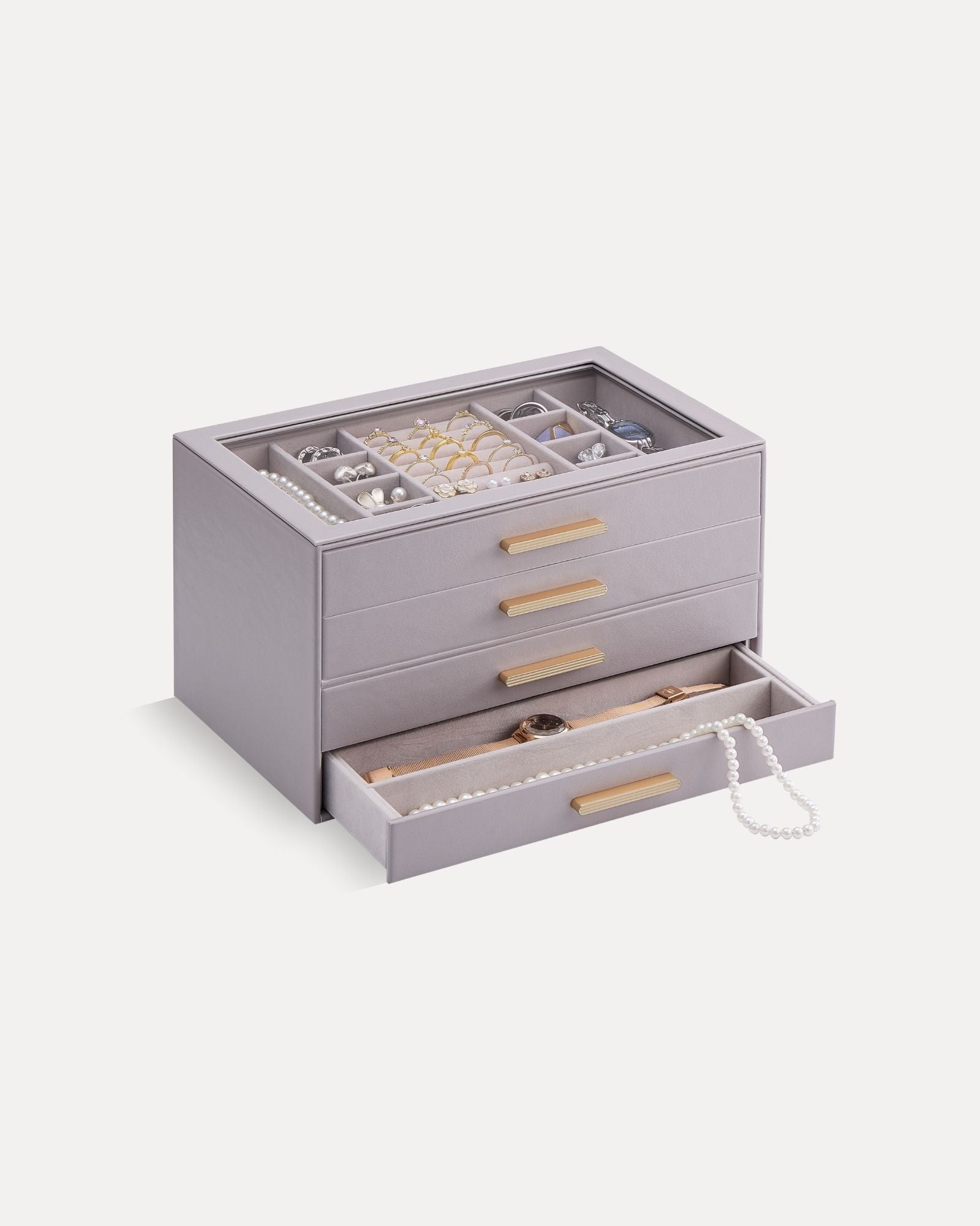 Luxury Leather Multi-Layer Jewelry Organizer