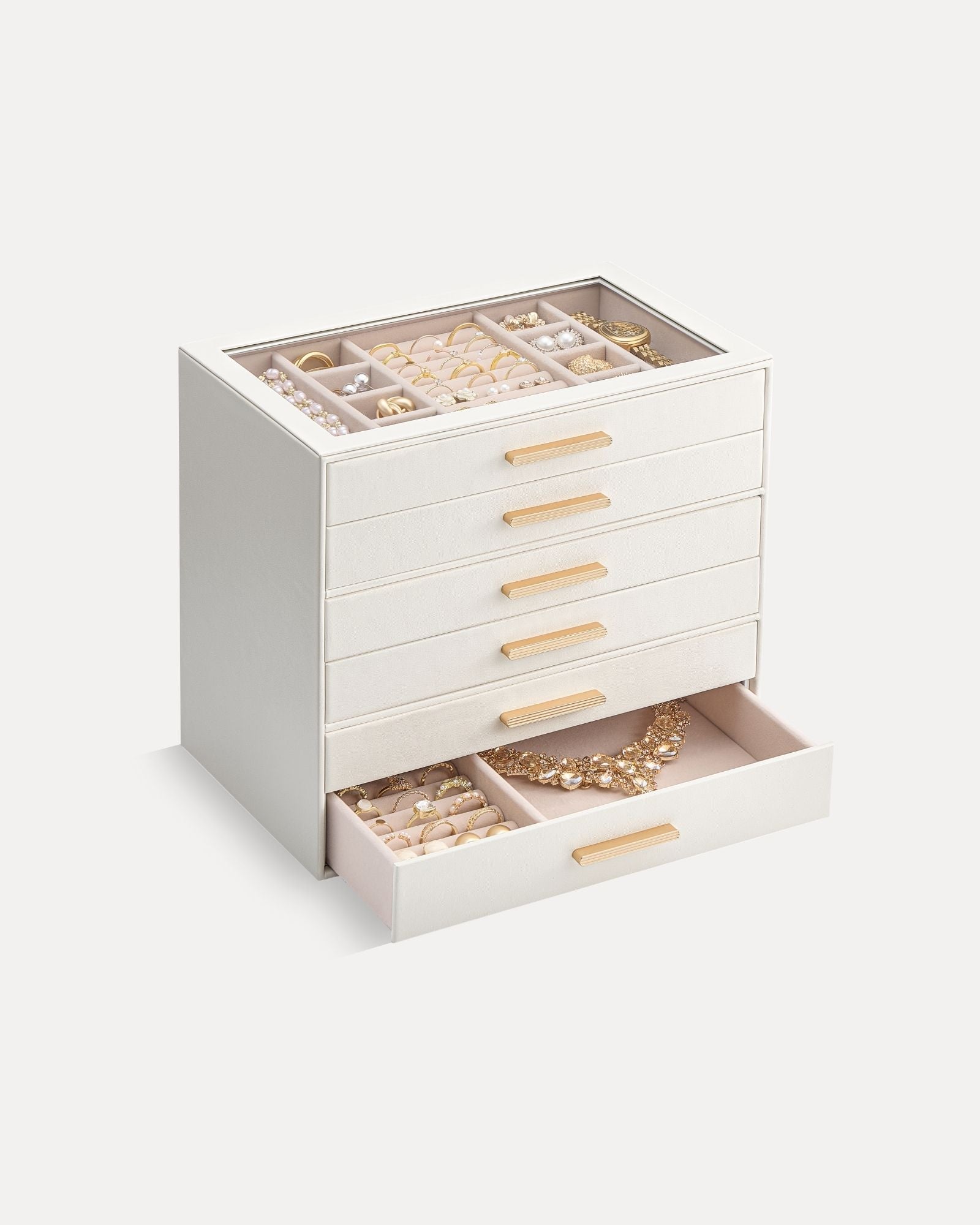 Luxury Leather Multi-Layer Jewelry Organizer