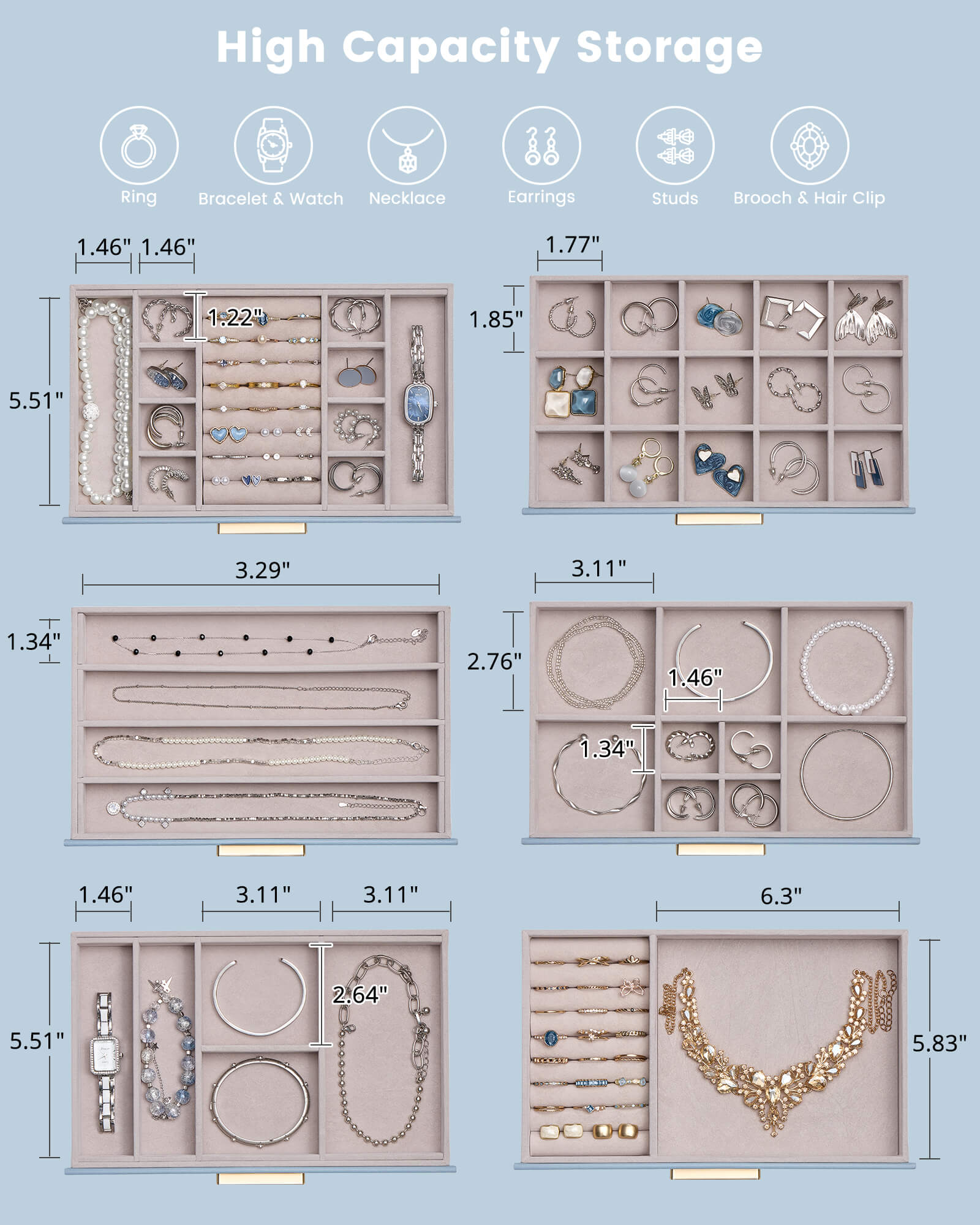 Luxury Leather Multi-Layer Jewelry Organizer