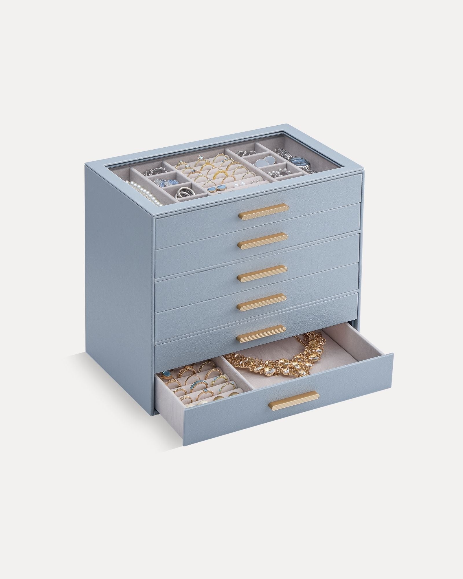 Luxury Leather Multi-Layer Jewelry Organizer