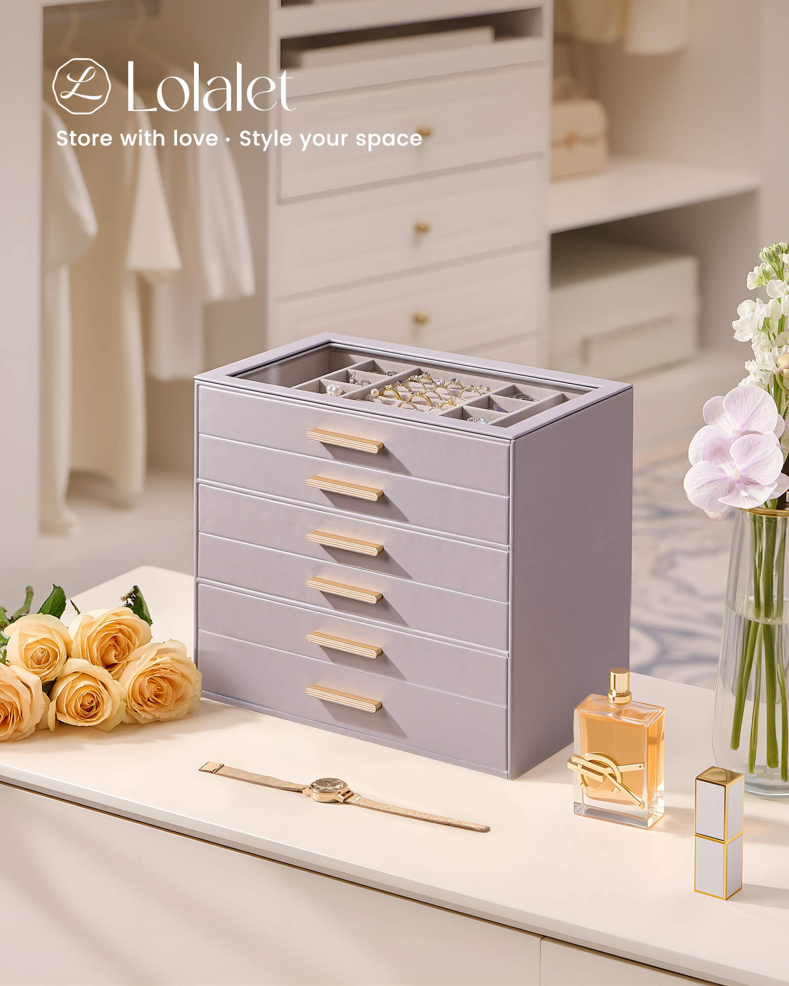 Luxury Leather Multi-Layer Jewelry Organizer