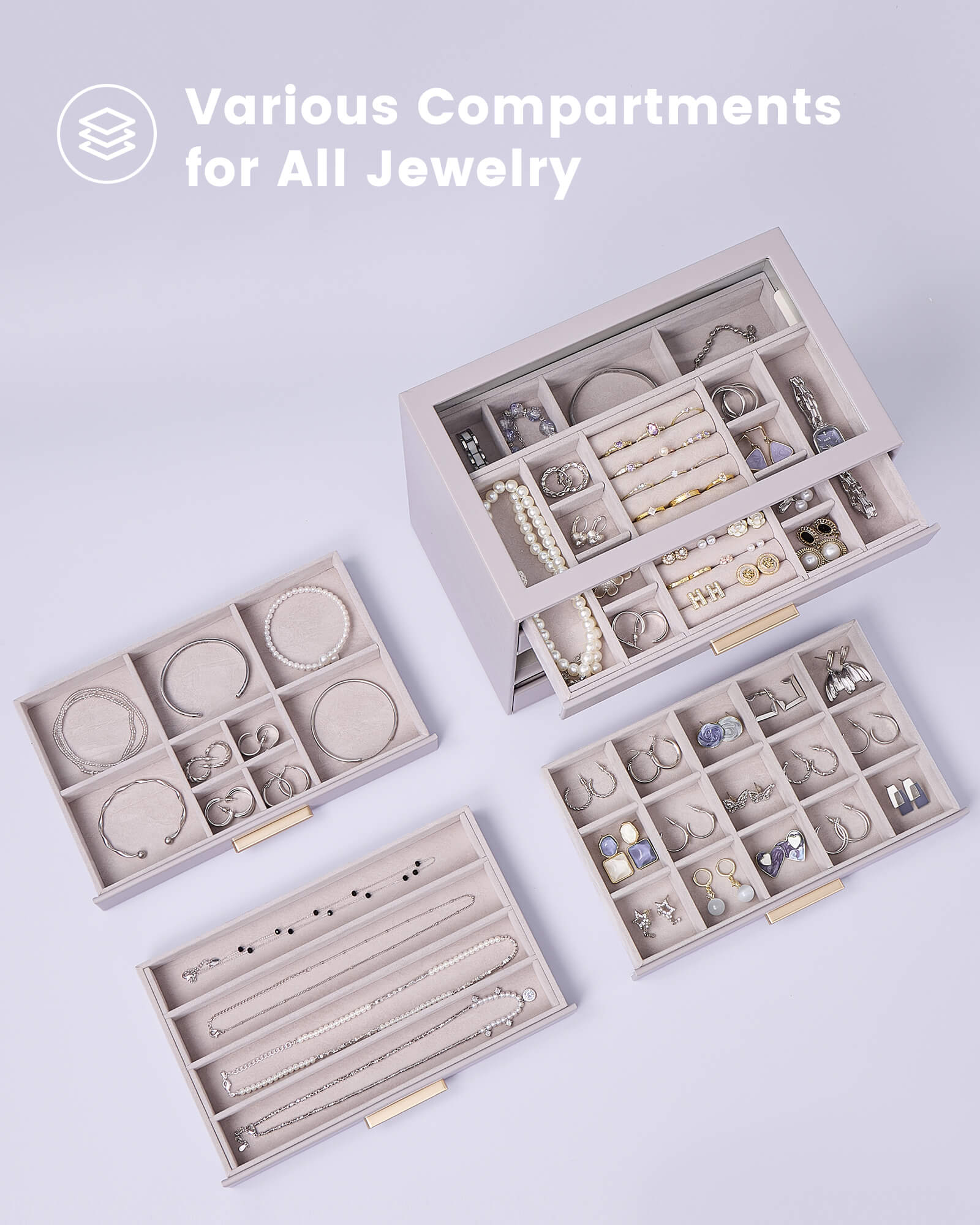 Luxury Leather Multi-Layer Jewelry Organizer