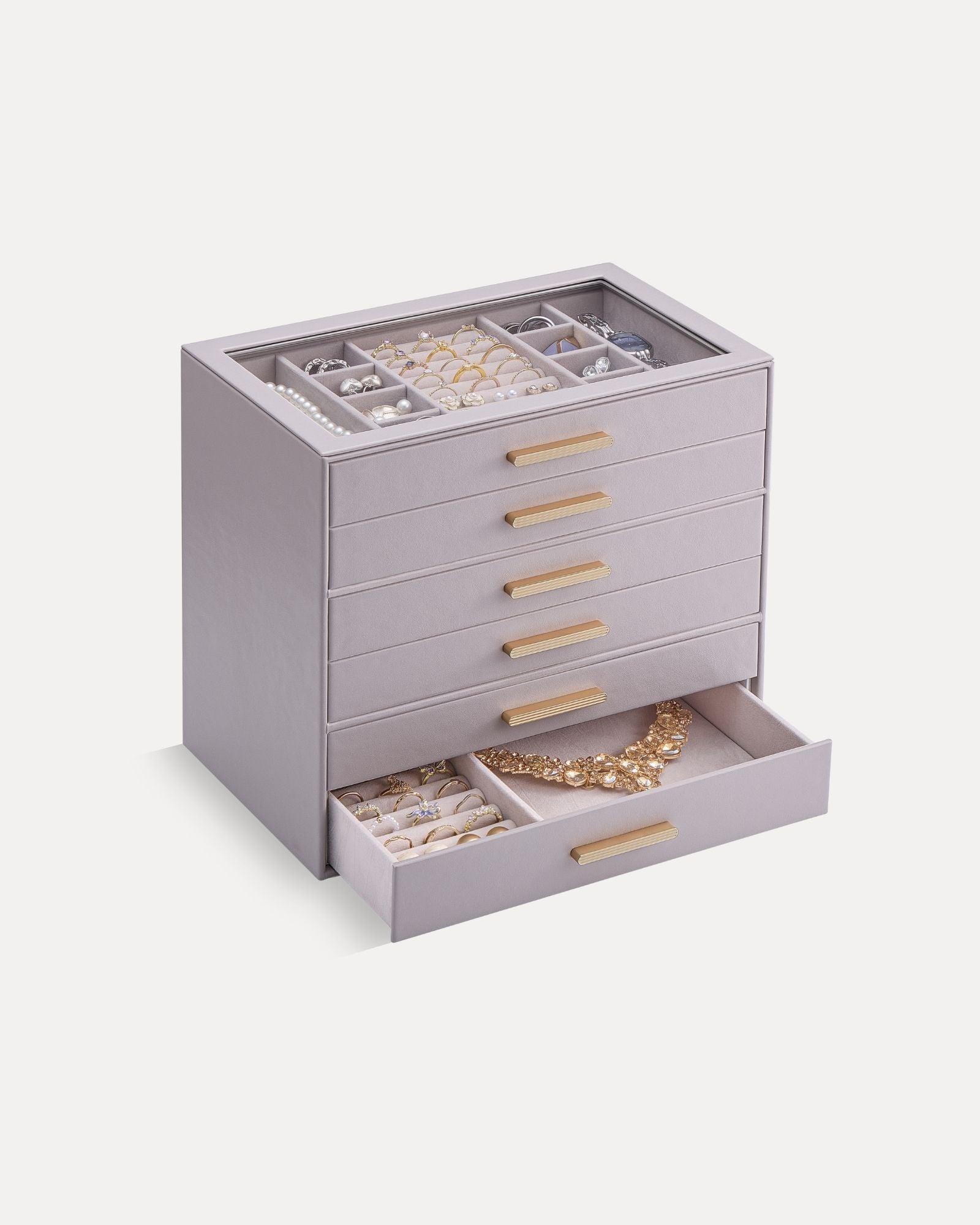 Luxury Leather Multi-Layer Jewelry Organizer