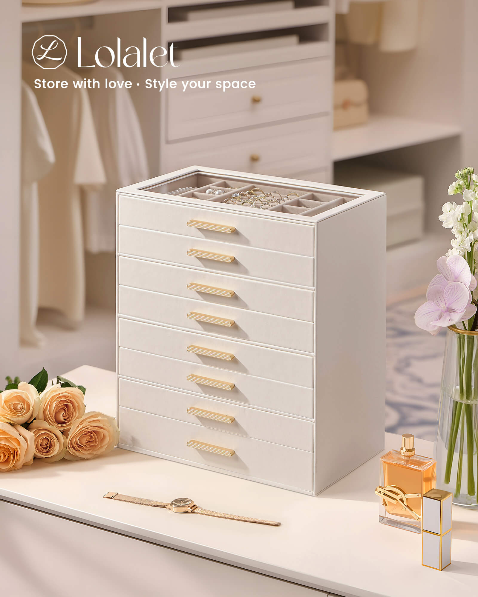 Luxury Leather Multi-Layer Jewelry Organizer