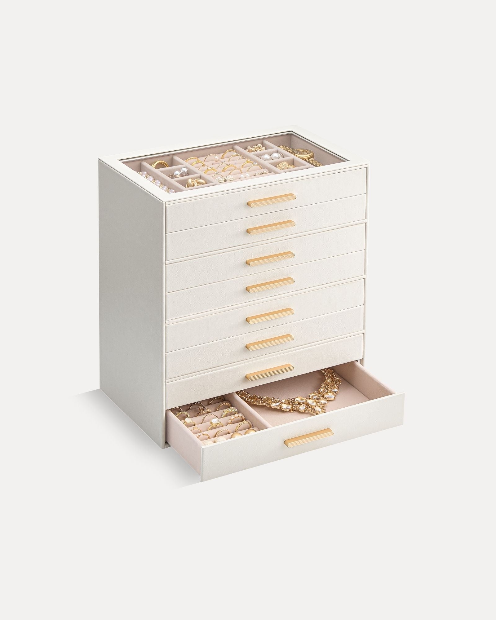 Luxury Leather Multi-Layer Jewelry Organizer