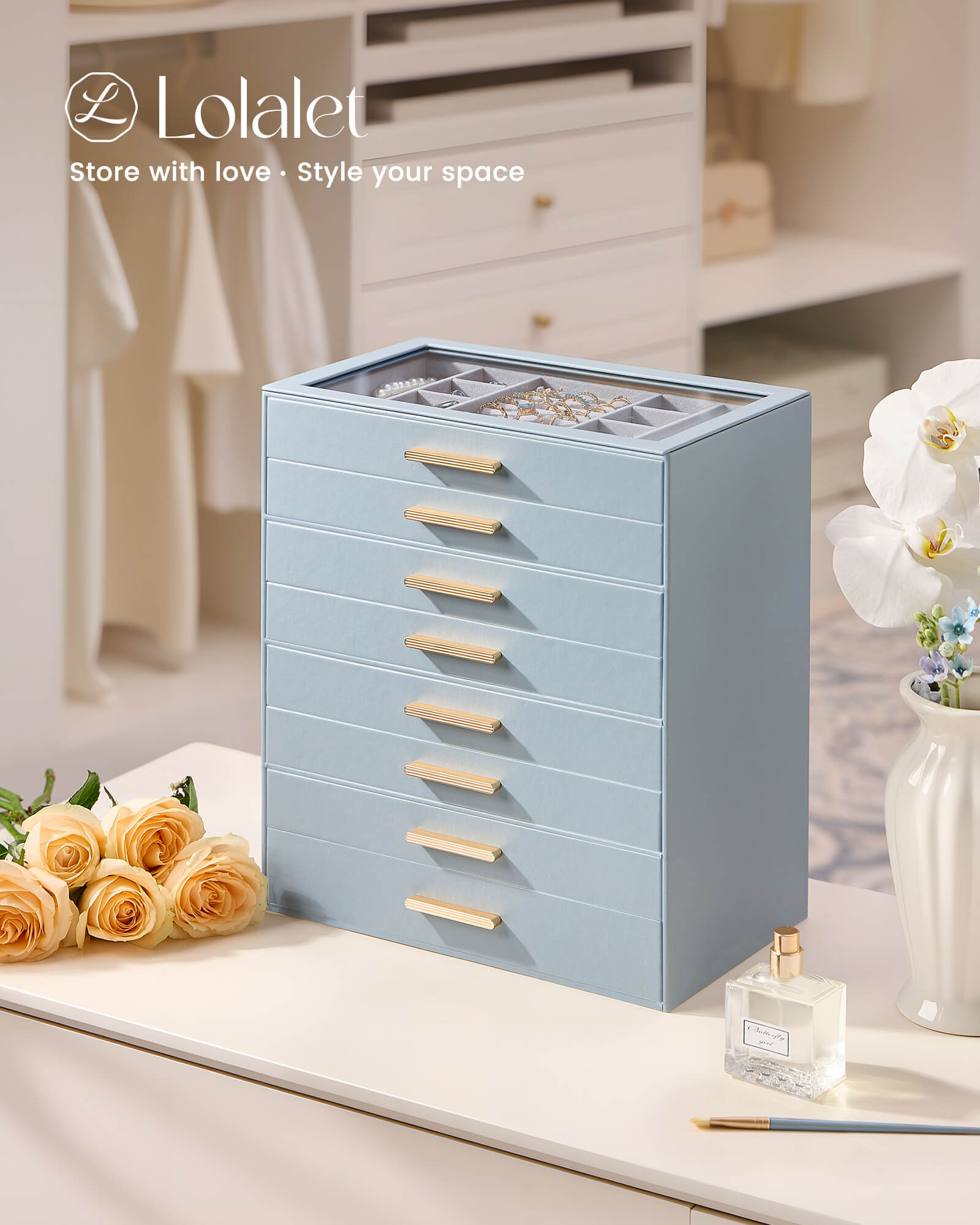 Luxury Leather Multi-Layer Jewelry Organizer