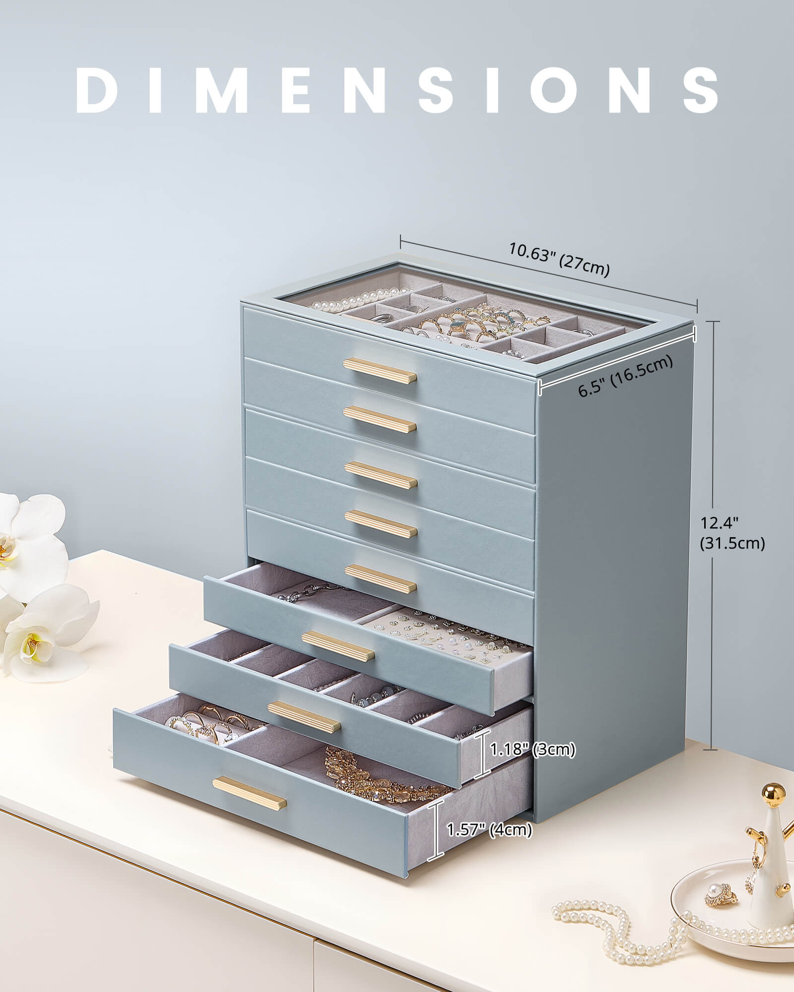 Luxury Leather Multi-Layer Jewelry Organizer