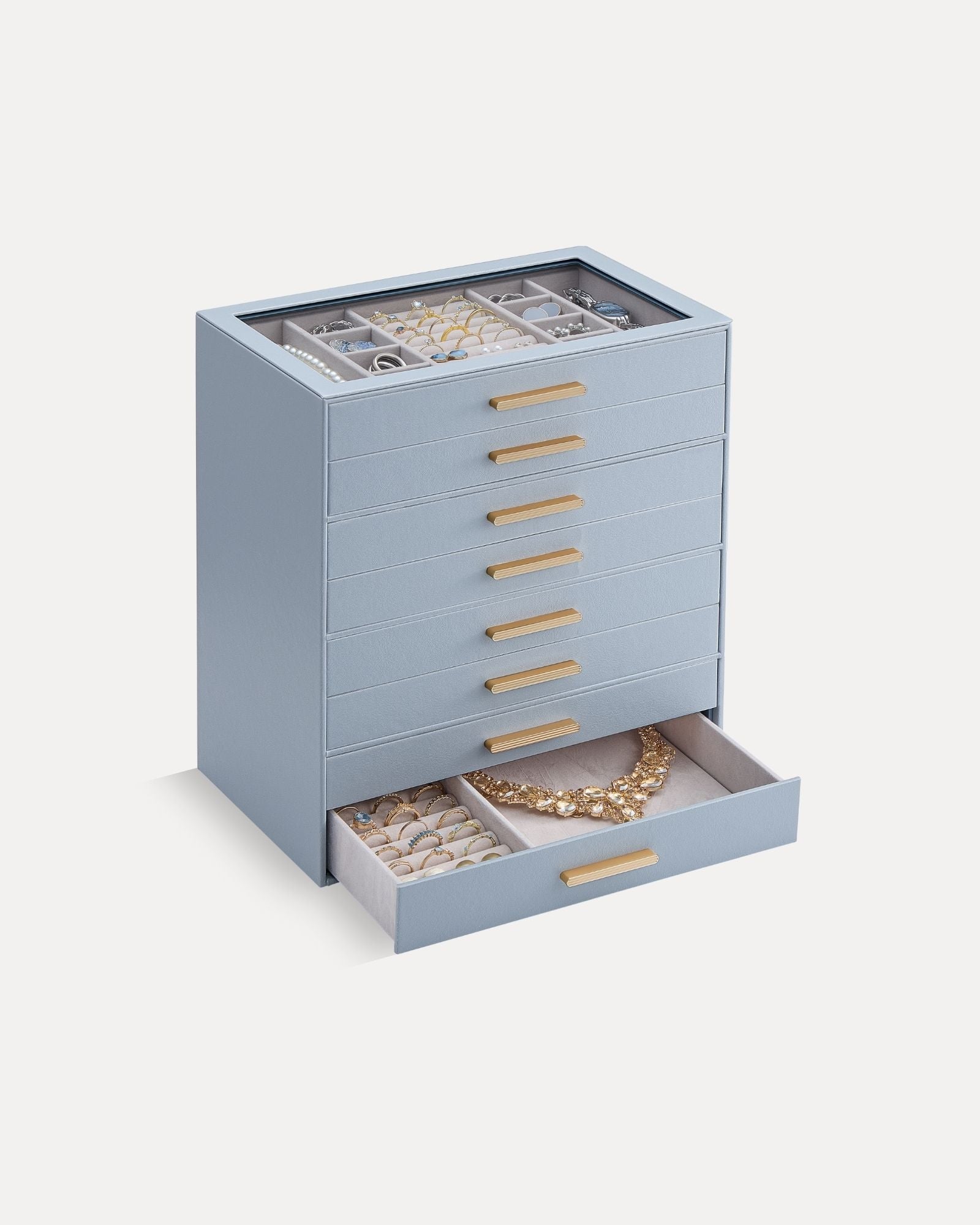 Luxury Leather Multi-Layer Jewelry Organizer