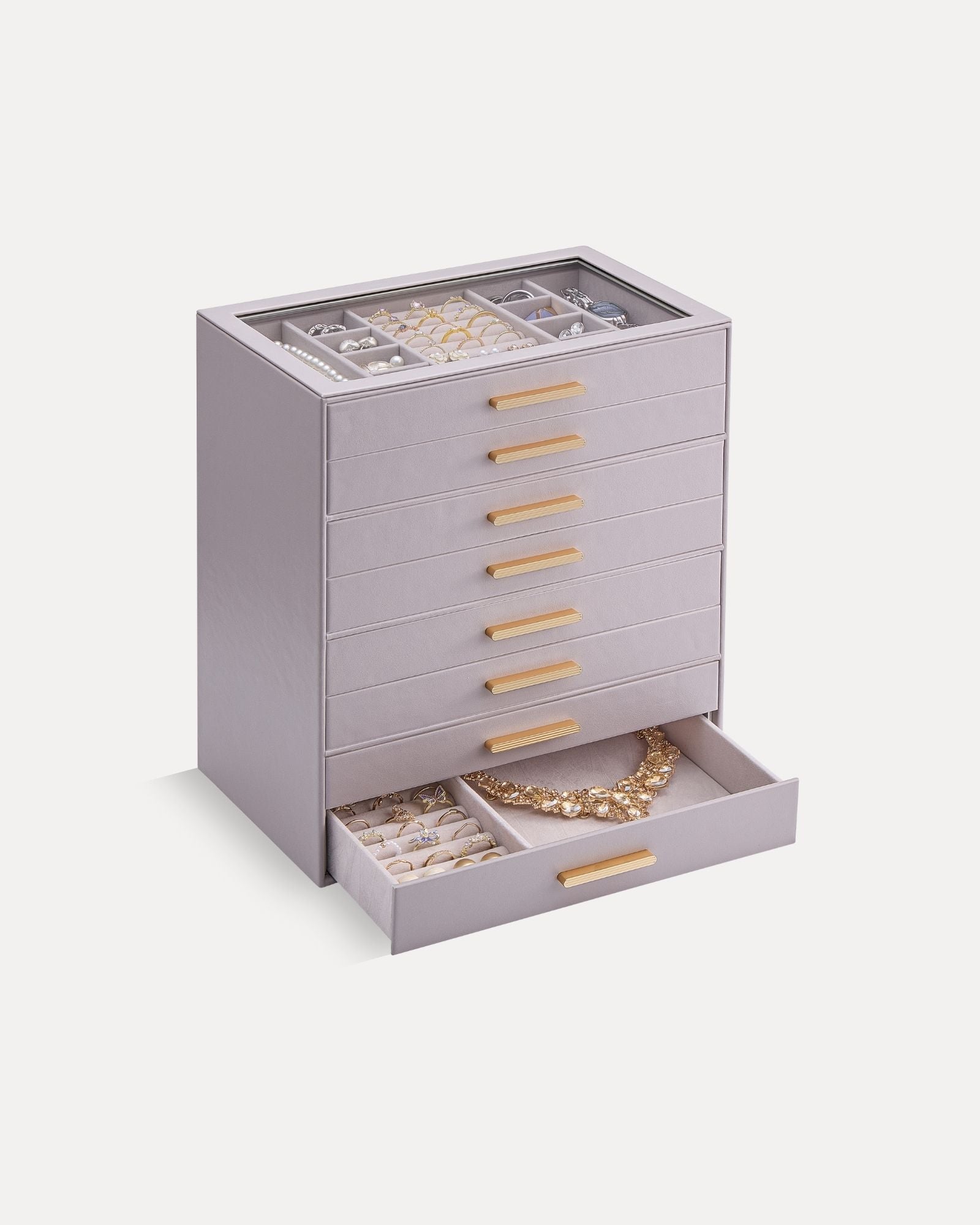 Luxury Leather Multi-Layer Jewelry Organizer