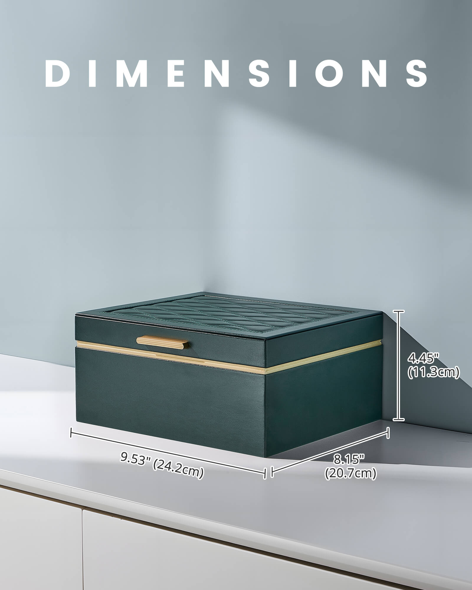 Large Jewelry Box Organizer with Two Foldable & Expandable Trays