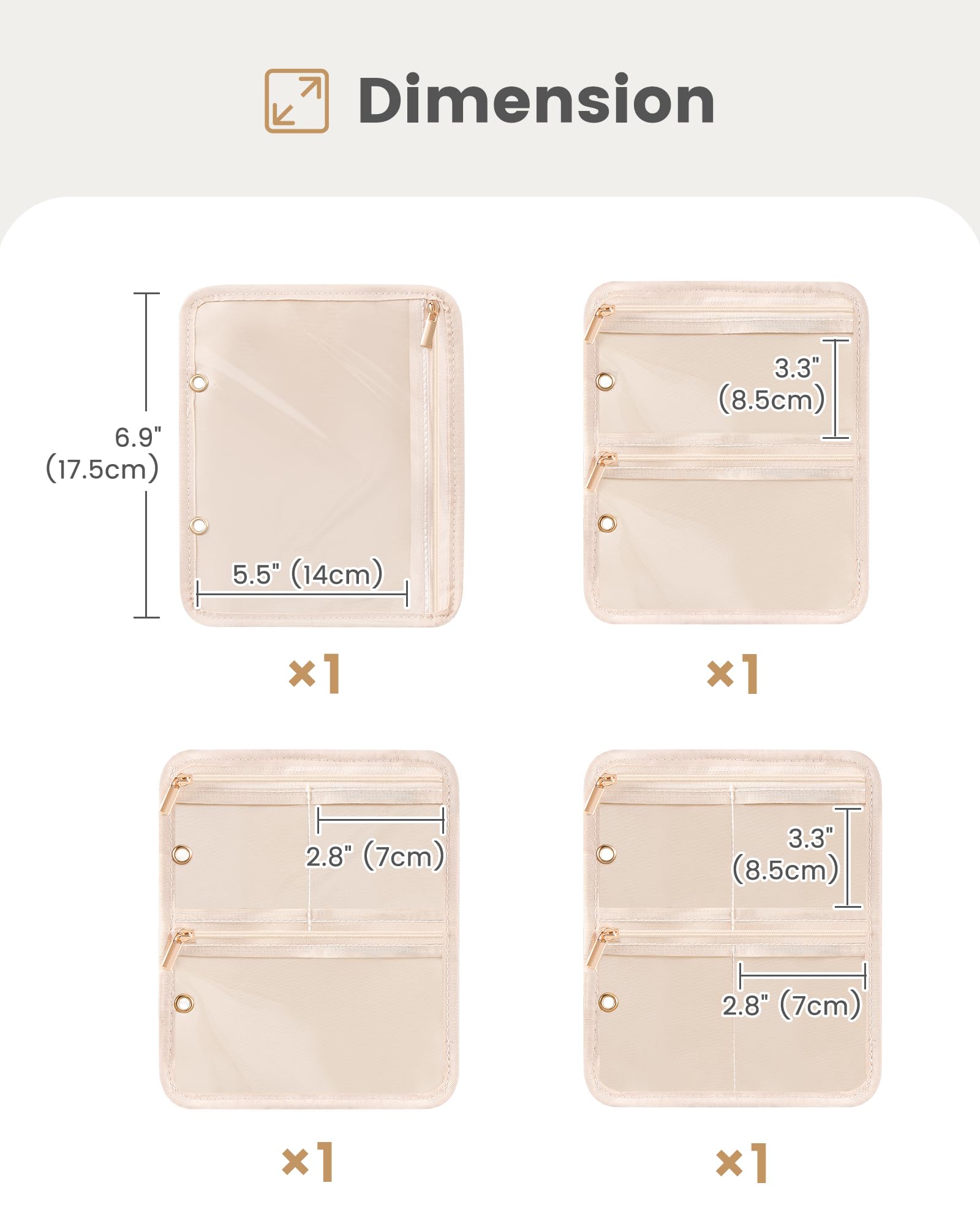 Ultra-Light Waterproof Travel Jewelry Organizer Case with Velvet Zippered Pouches