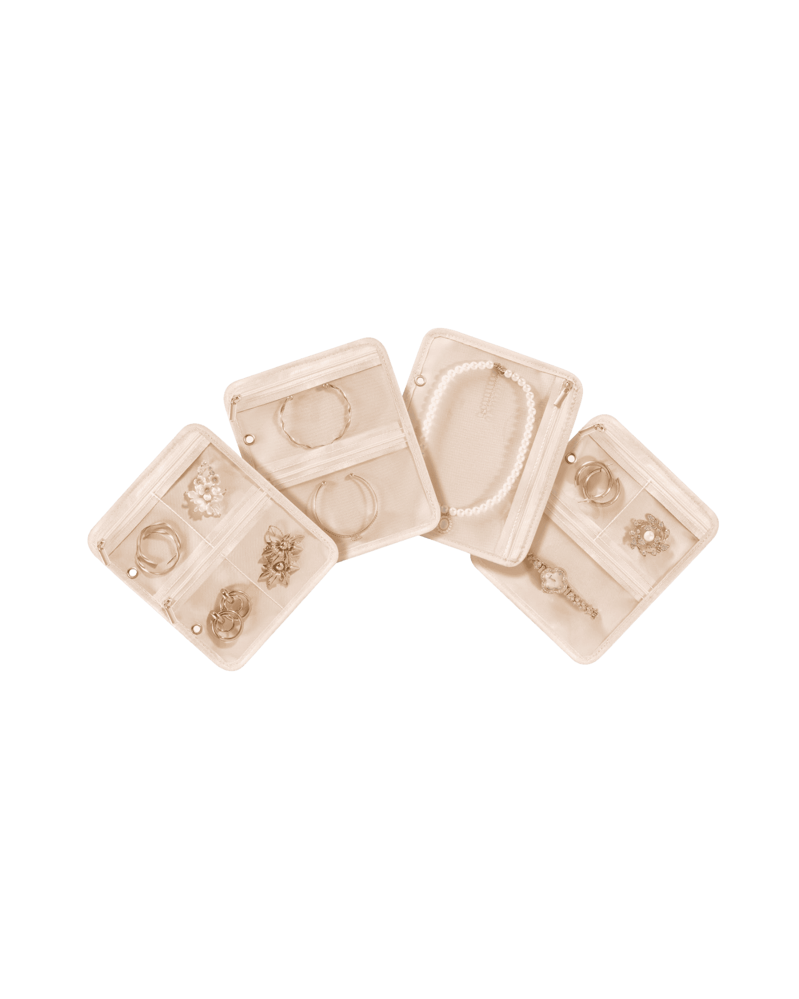 Ultra-Light Waterproof Travel Jewelry Organizer Case with Velvet Zippered Pouches