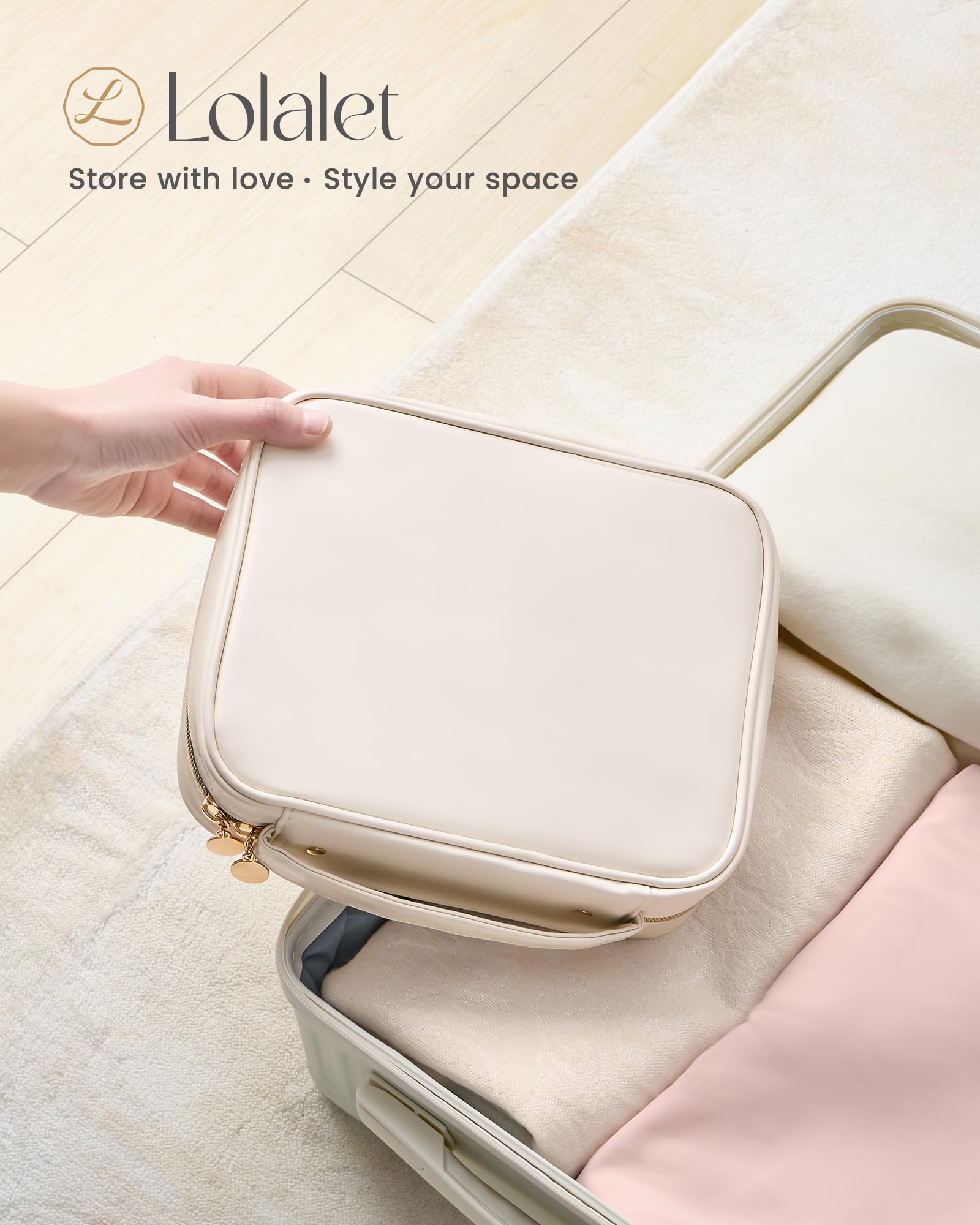 Ultra-Light Waterproof Travel Jewelry Organizer Case with Velvet Zippered Pouches