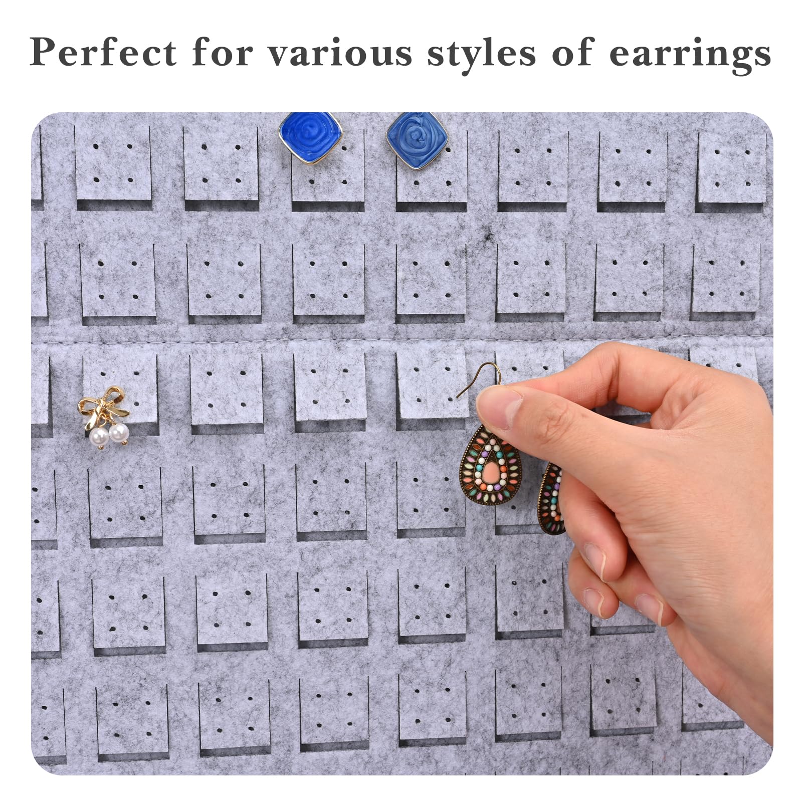 Felt Stud Hanging Earring Holder Organizer