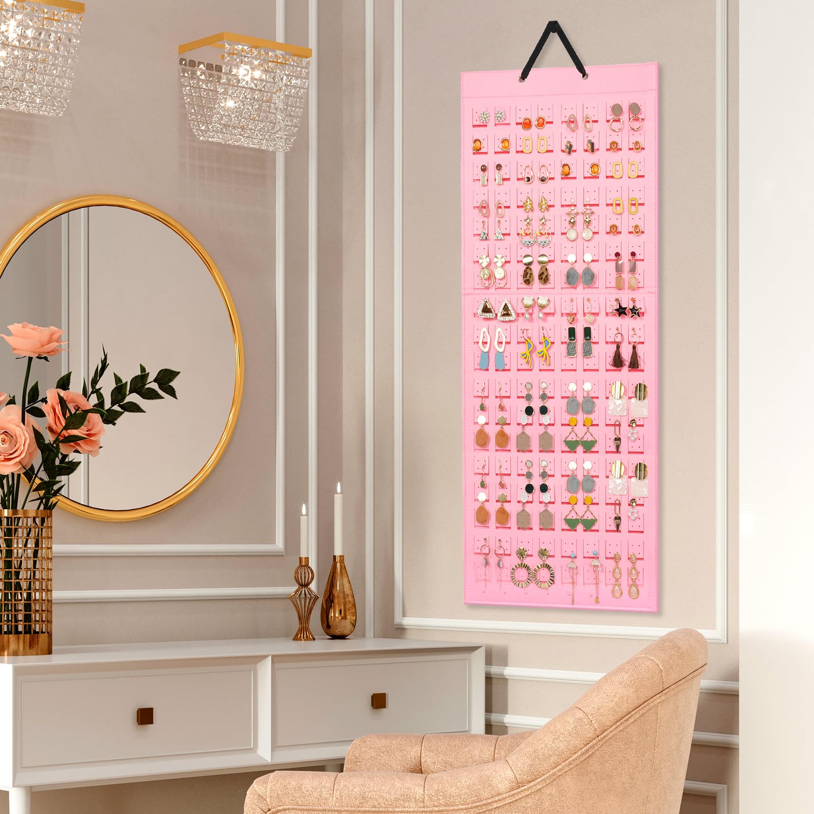 Felt Stud Hanging Earring Holder Organizer