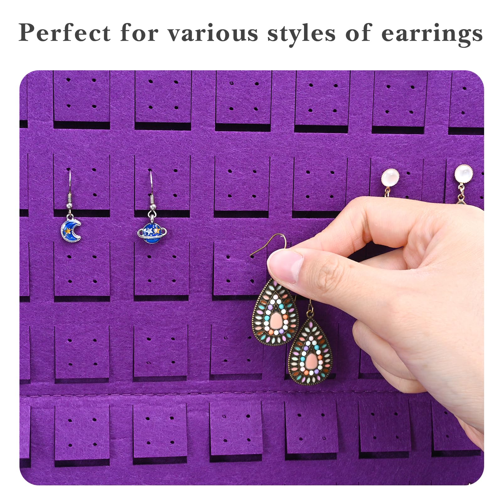 Felt Stud Hanging Earring Holder Organizer