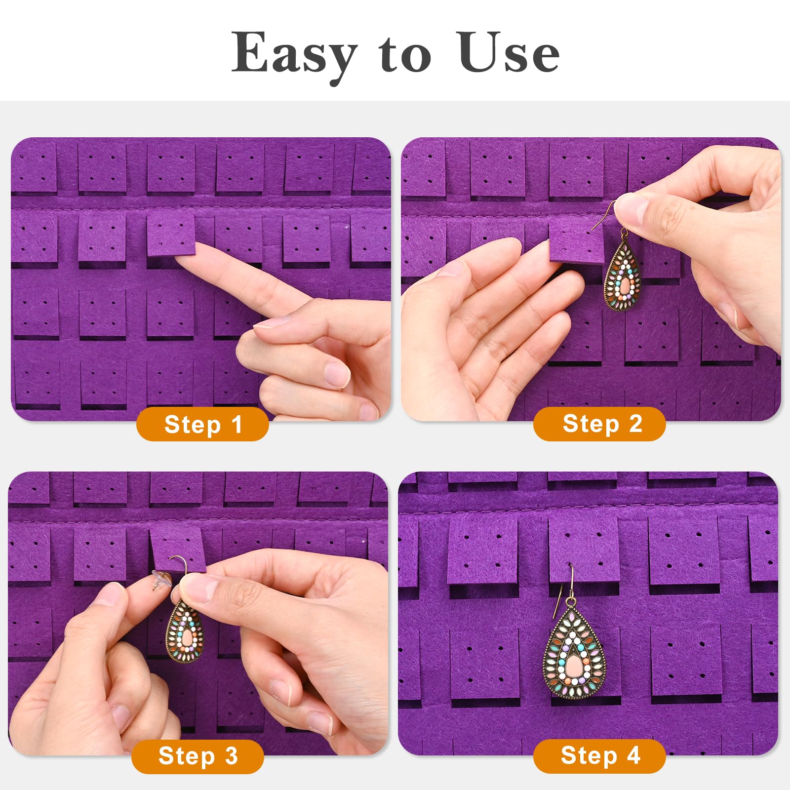 Felt Stud Hanging Earring Holder Organizer