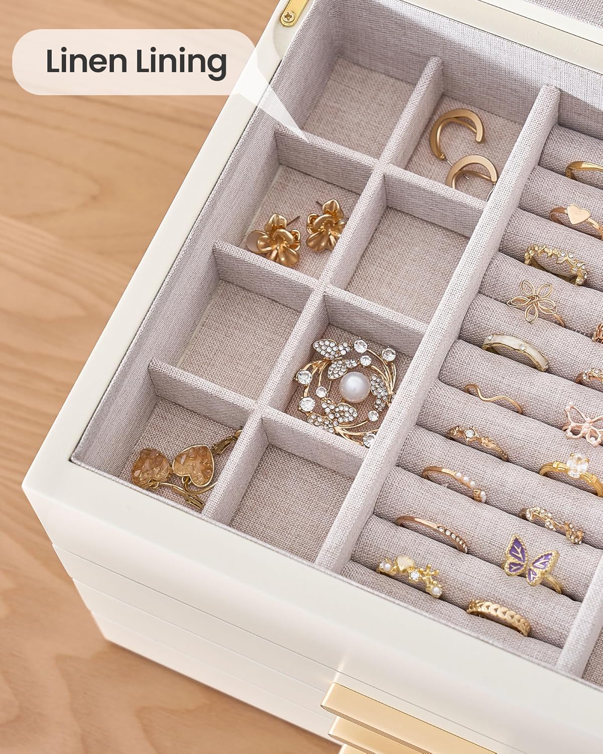 Multi-Layer Jewelry Organizer Box with Clear Lid
