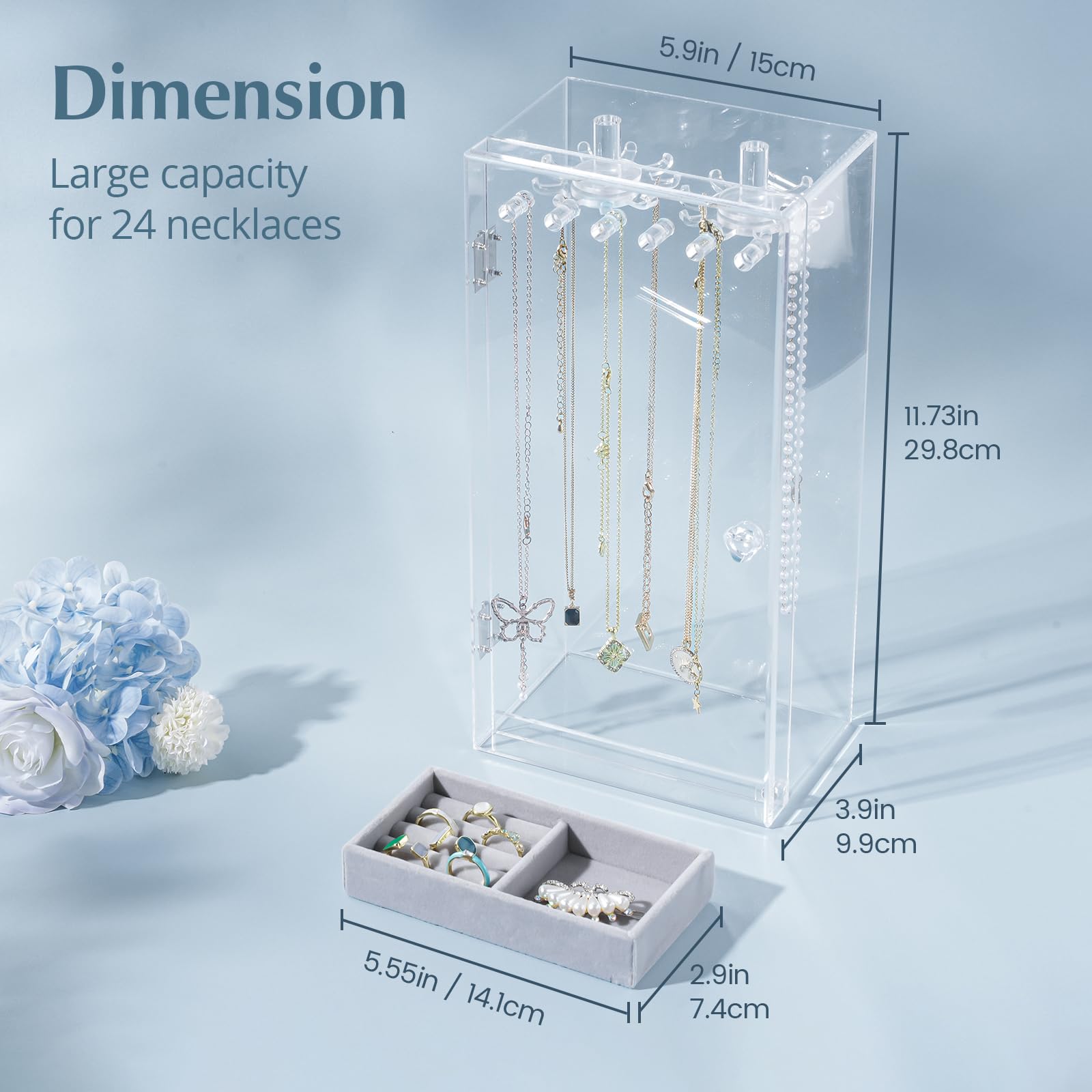 Acrylic Dust-proof Jewelry Storage Case