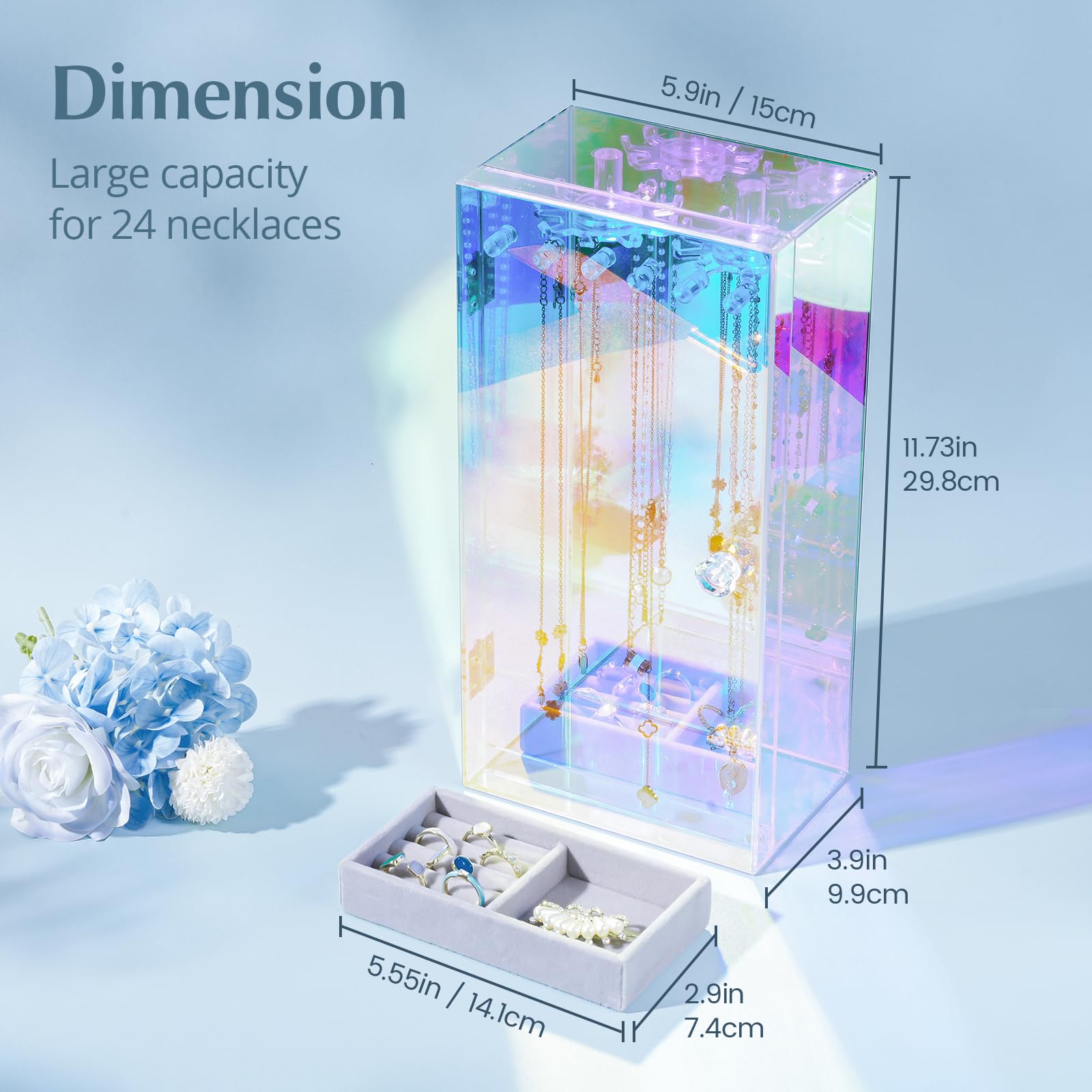 Acrylic Dust-proof Jewelry Storage Case