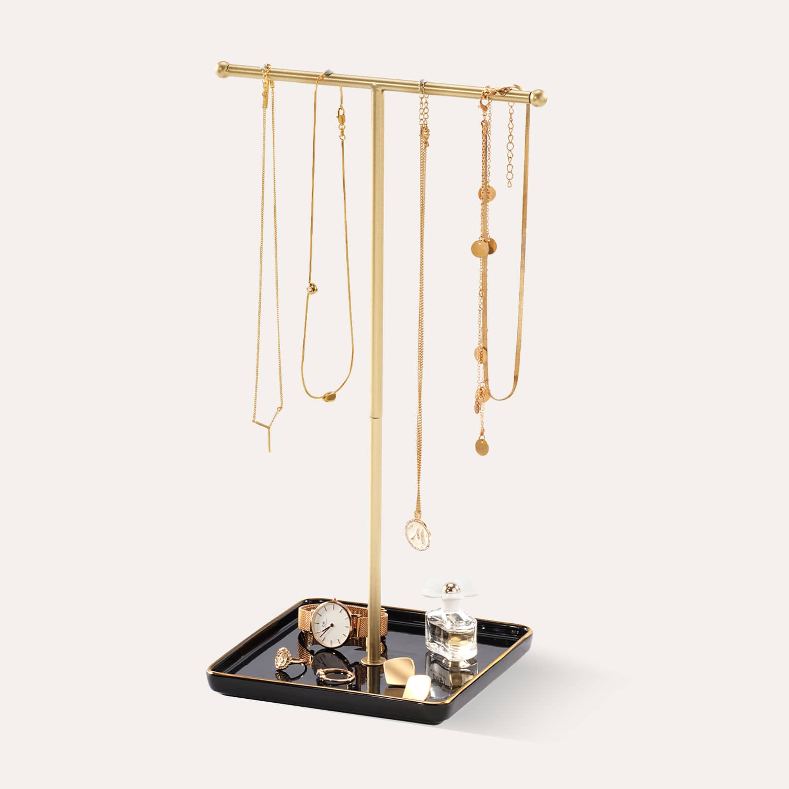 golden necklack tree for jewelry stand