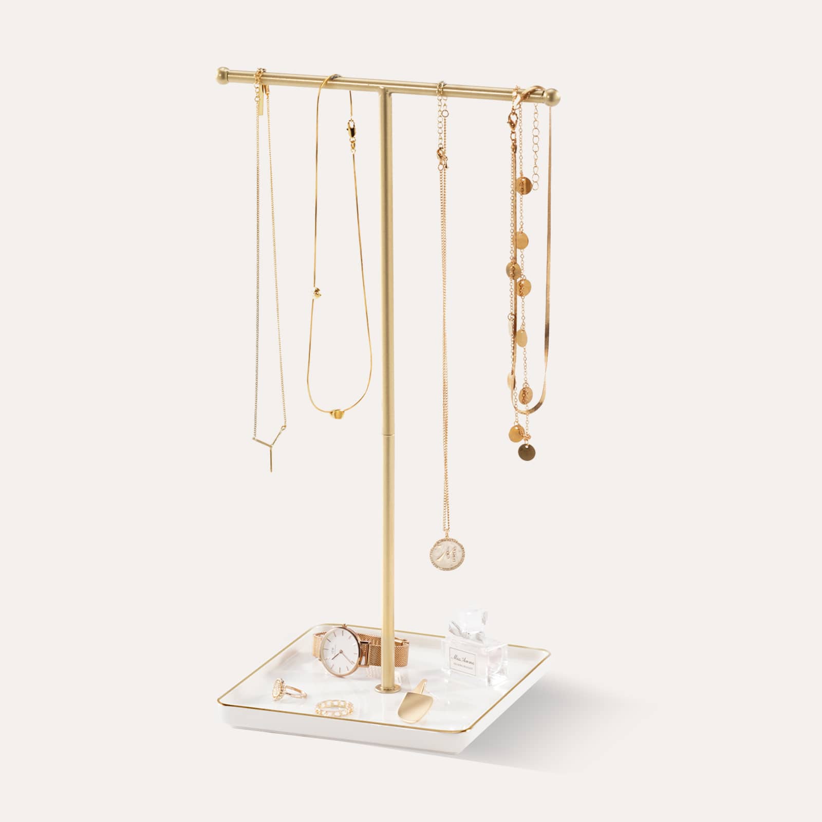 golden necklack tree for jewelry stand