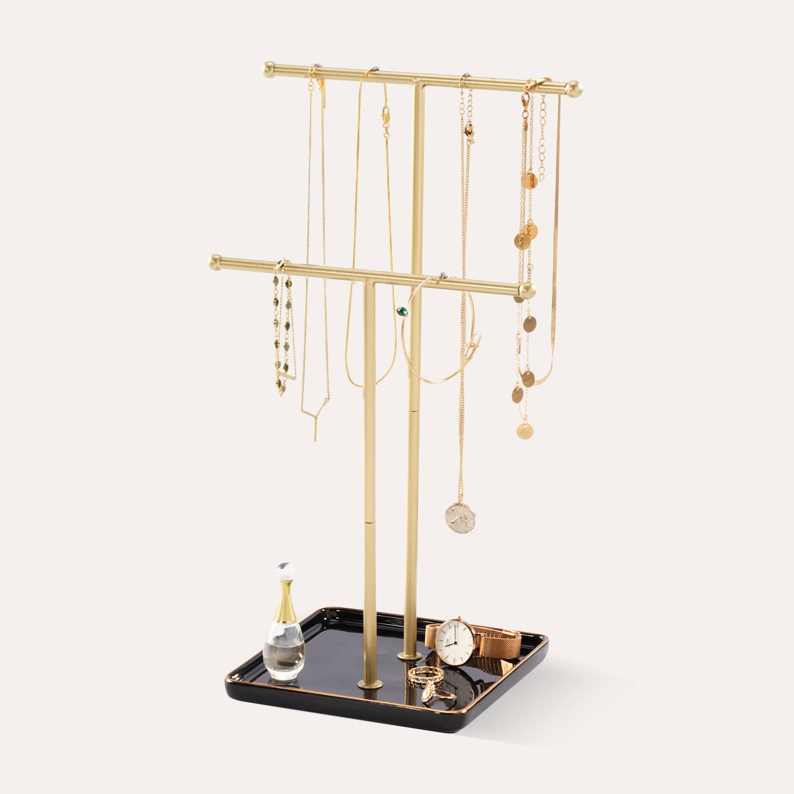 golden necklack tree for jewelry stand