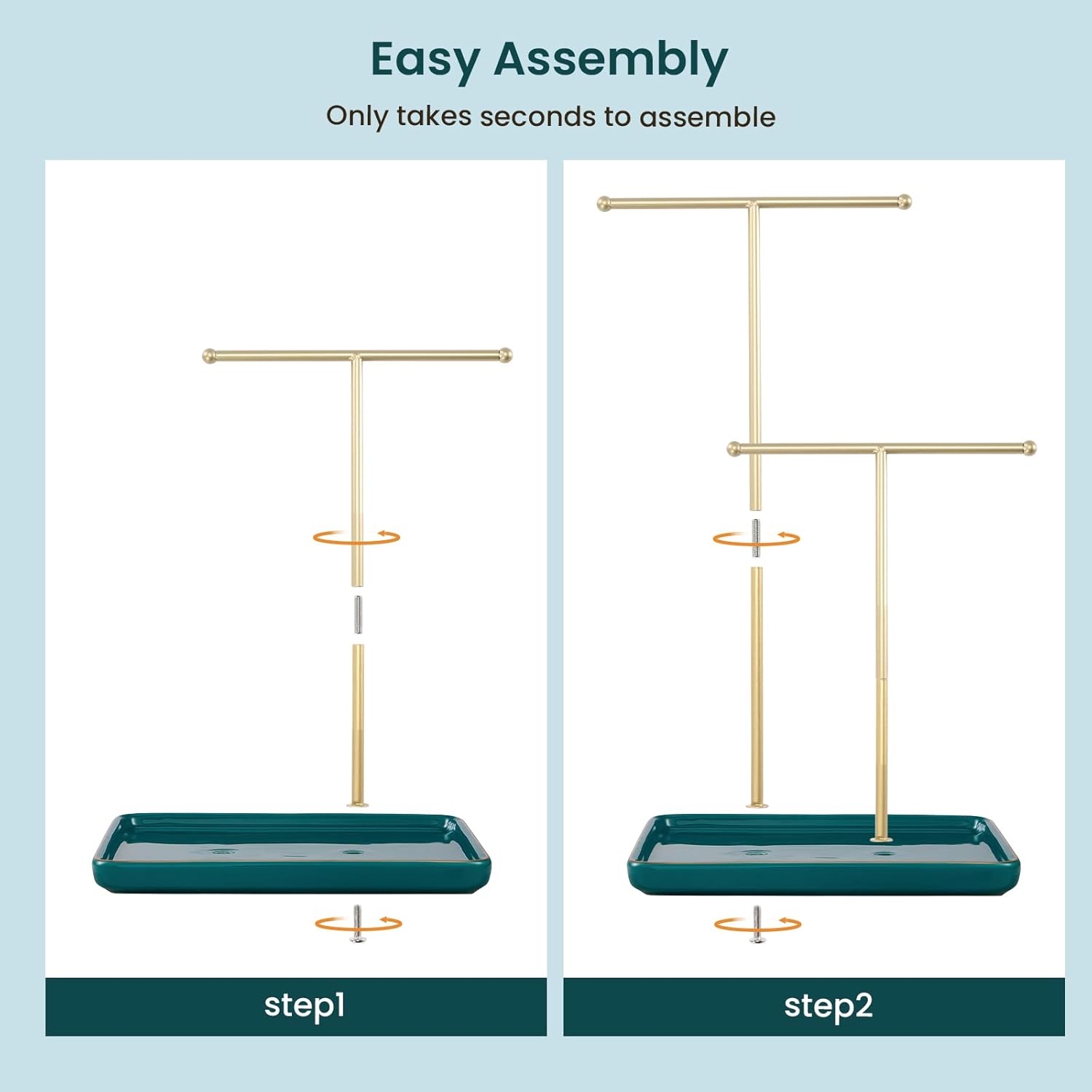 Necklace Display Stand with Ceramic Base Tray