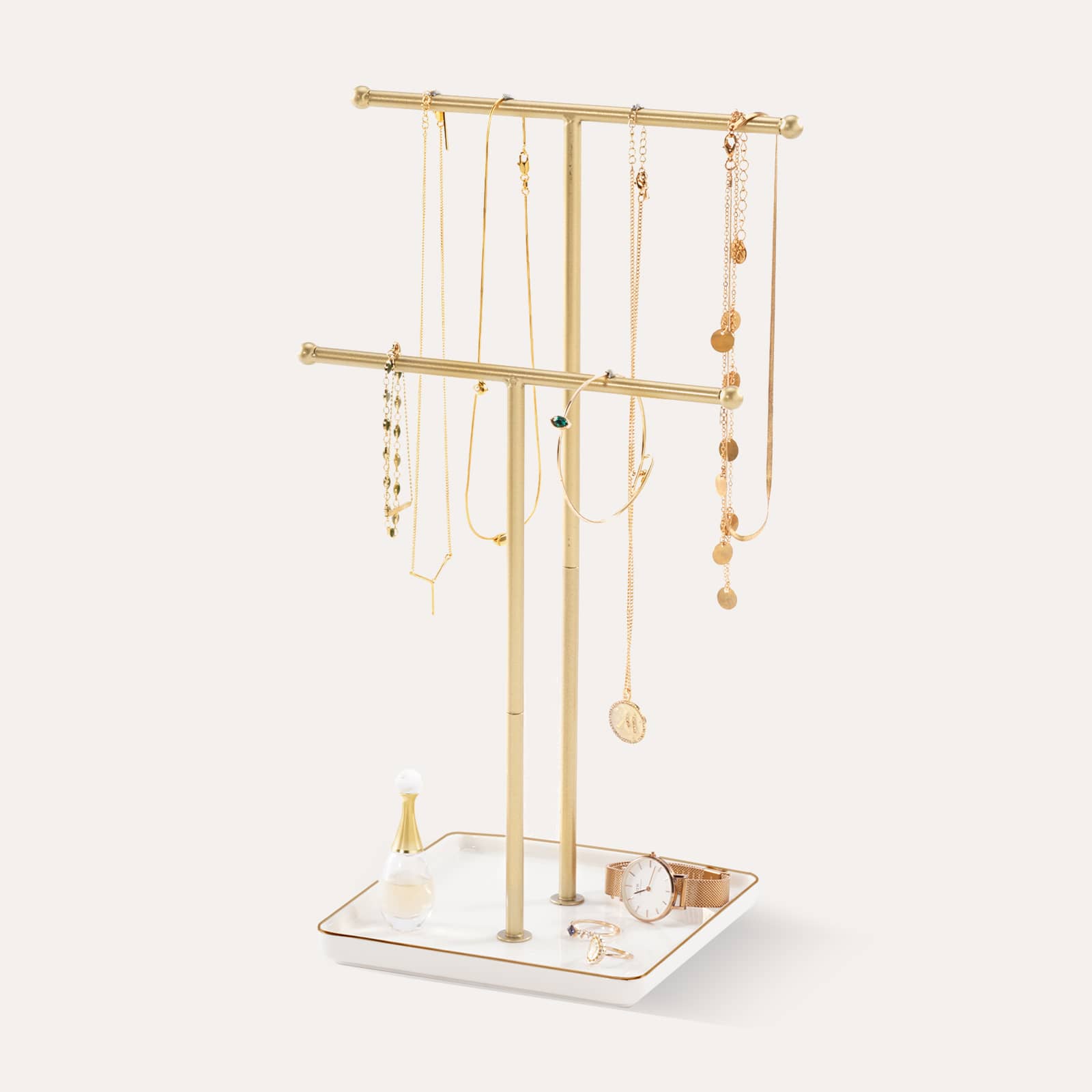 golden necklack tree for jewelry stand
