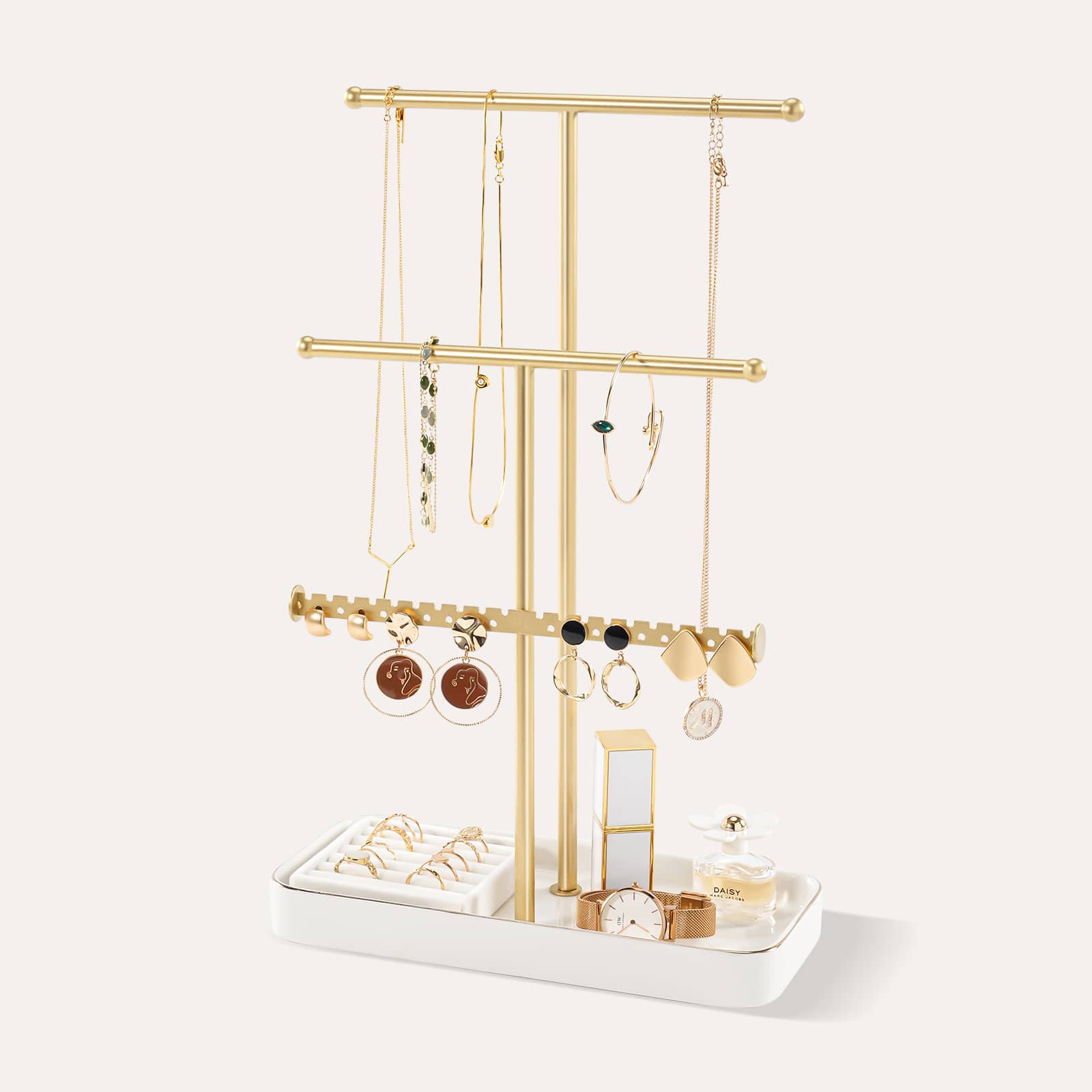 golden necklack tree for jewelry stand