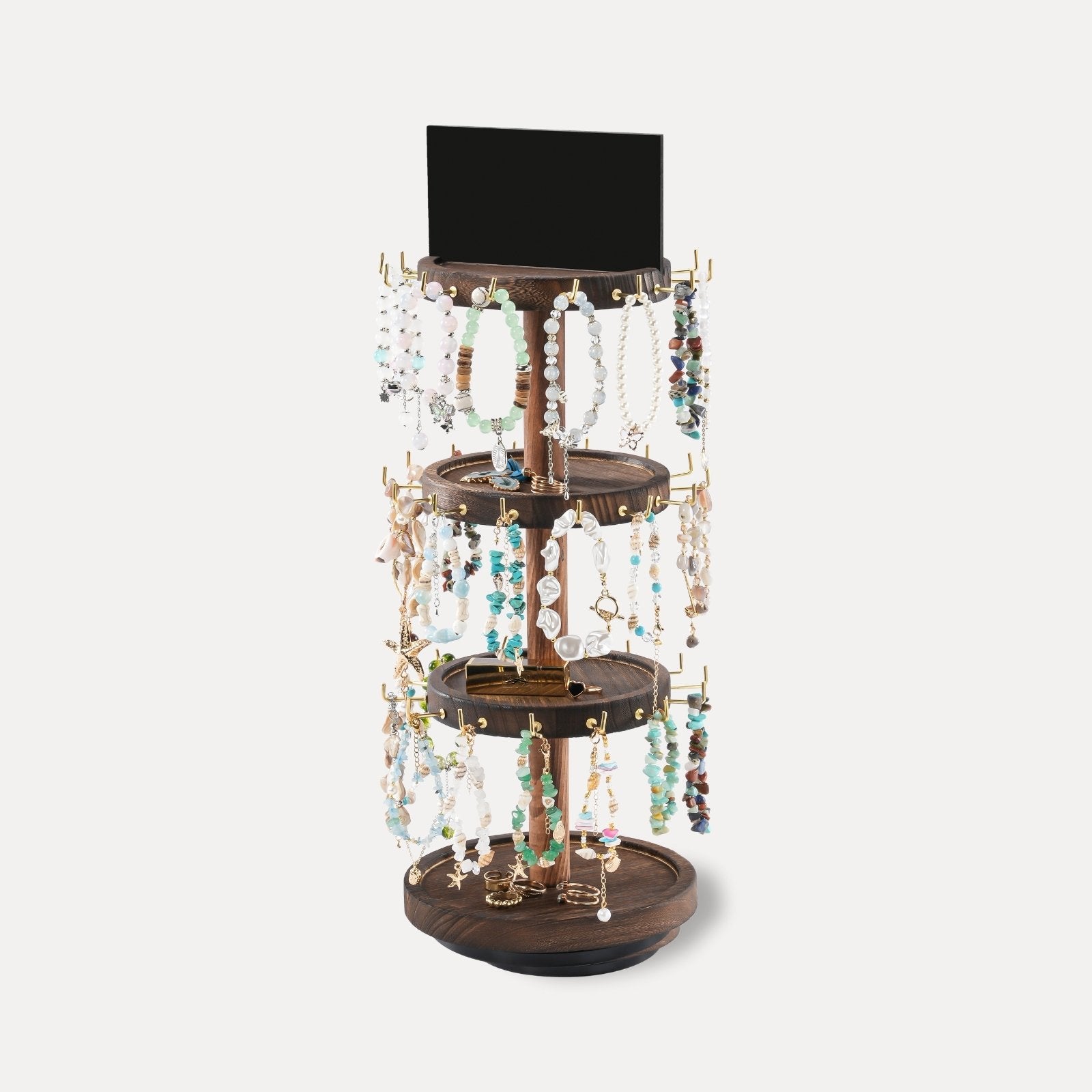 4 Tier Wooden Rotating Bracelet Display Stand