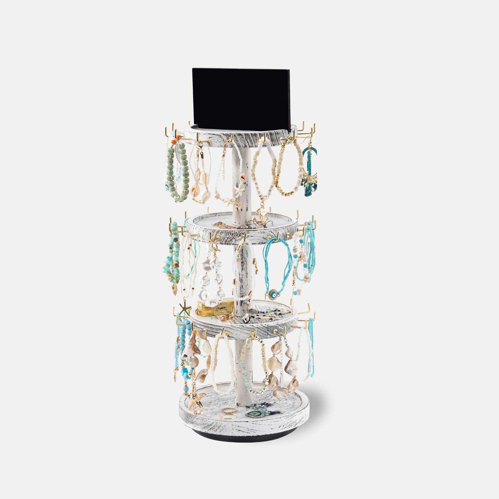 4 Tier Wooden Rotating Bracelet Display Stand