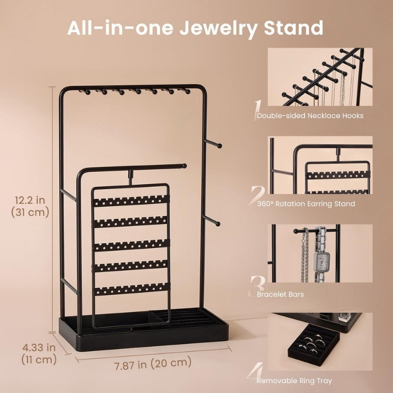 360° Rotating Jewelry Organizer Display Stand