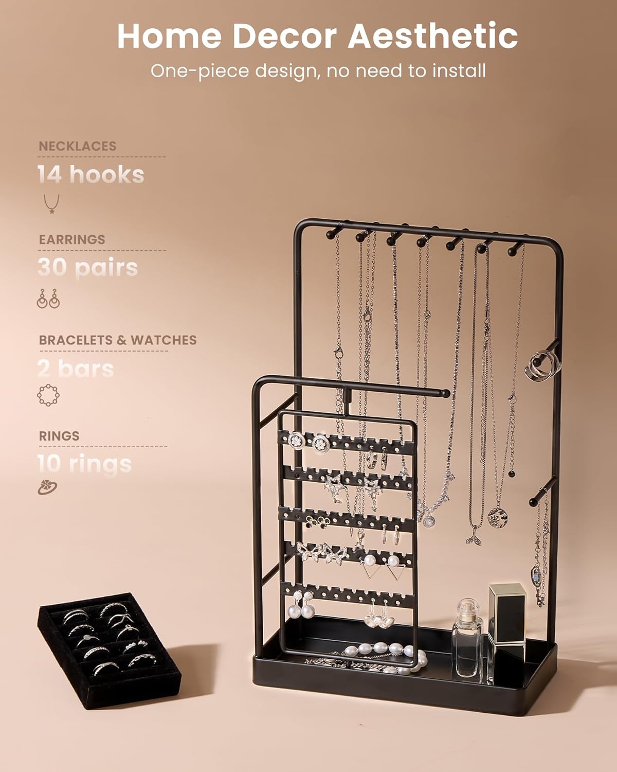 360° Rotating Jewelry Organizer Display Stand