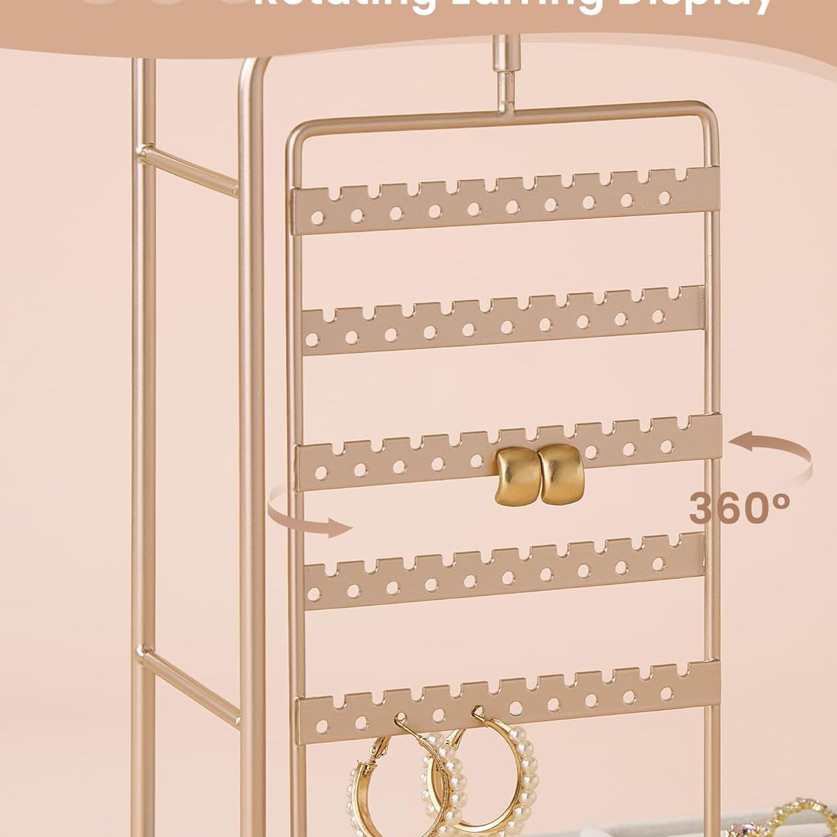 360° Rotating Jewelry Organizer Display Stand