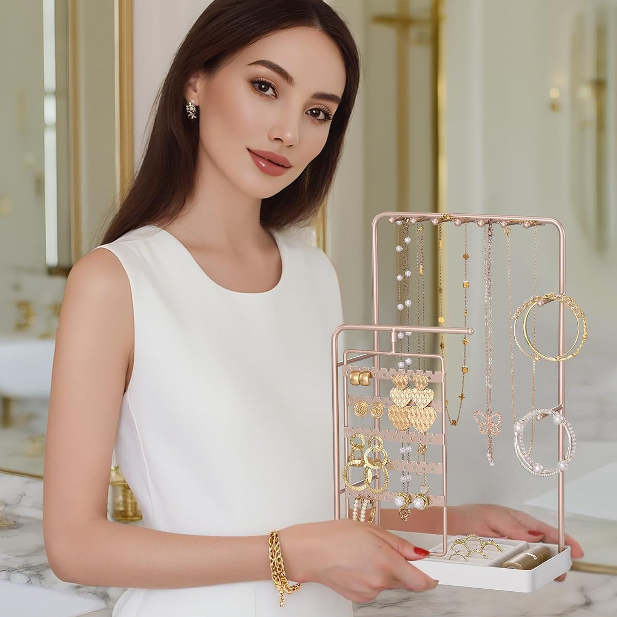360° Rotating Jewelry Organizer Display Stand