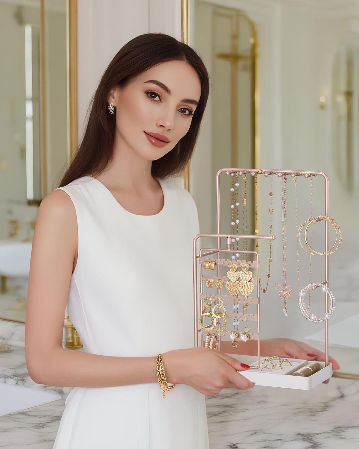 360° Rotating Jewelry Organizer Display Stand