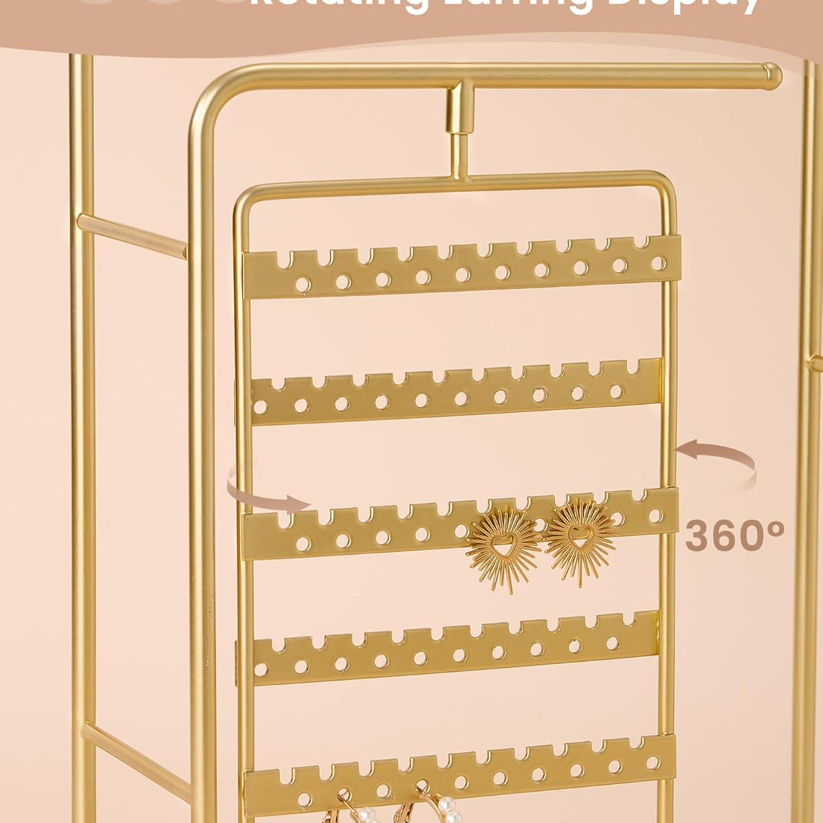 360° Rotating Jewelry Organizer Display Stand