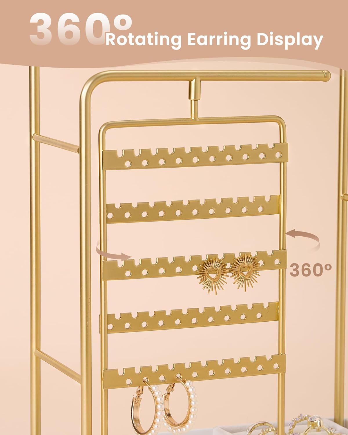 360° Rotating Jewelry Organizer Display Stand