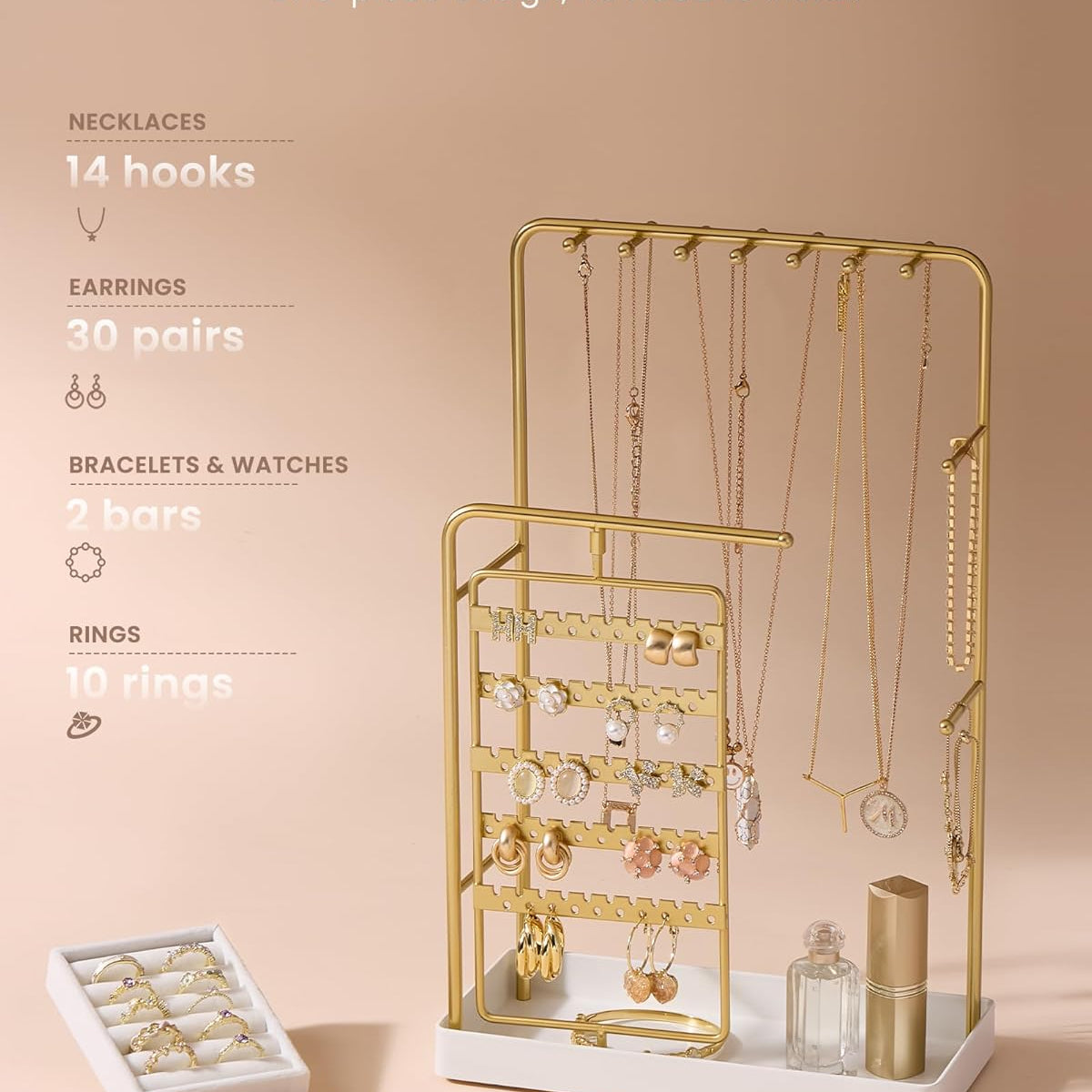 360° Rotating Jewelry Organizer Display Stand