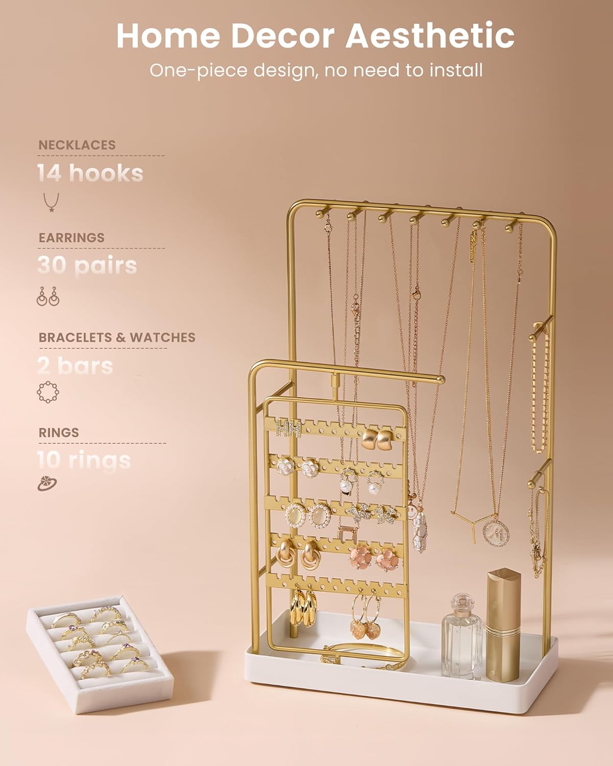 360° Rotating Jewelry Organizer Display Stand