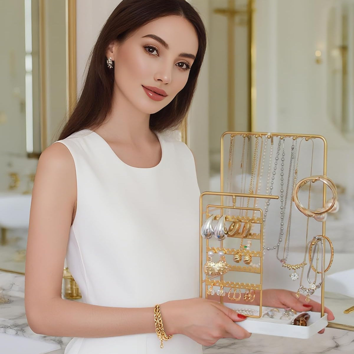 360° Rotating Jewelry Organizer Display Stand