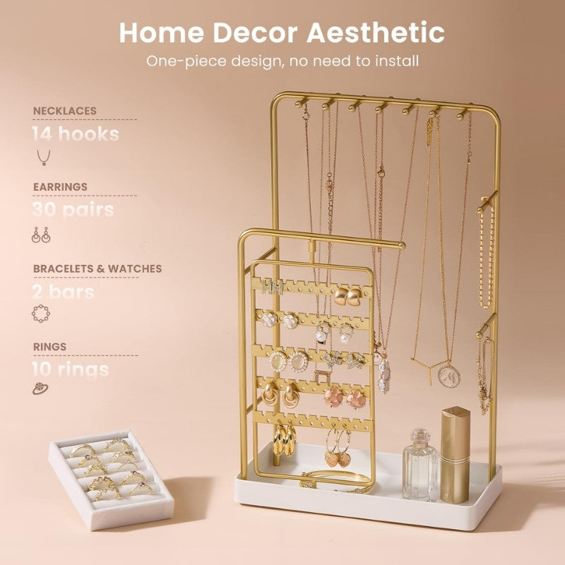 360° Rotating Jewelry Organizer Display Stand