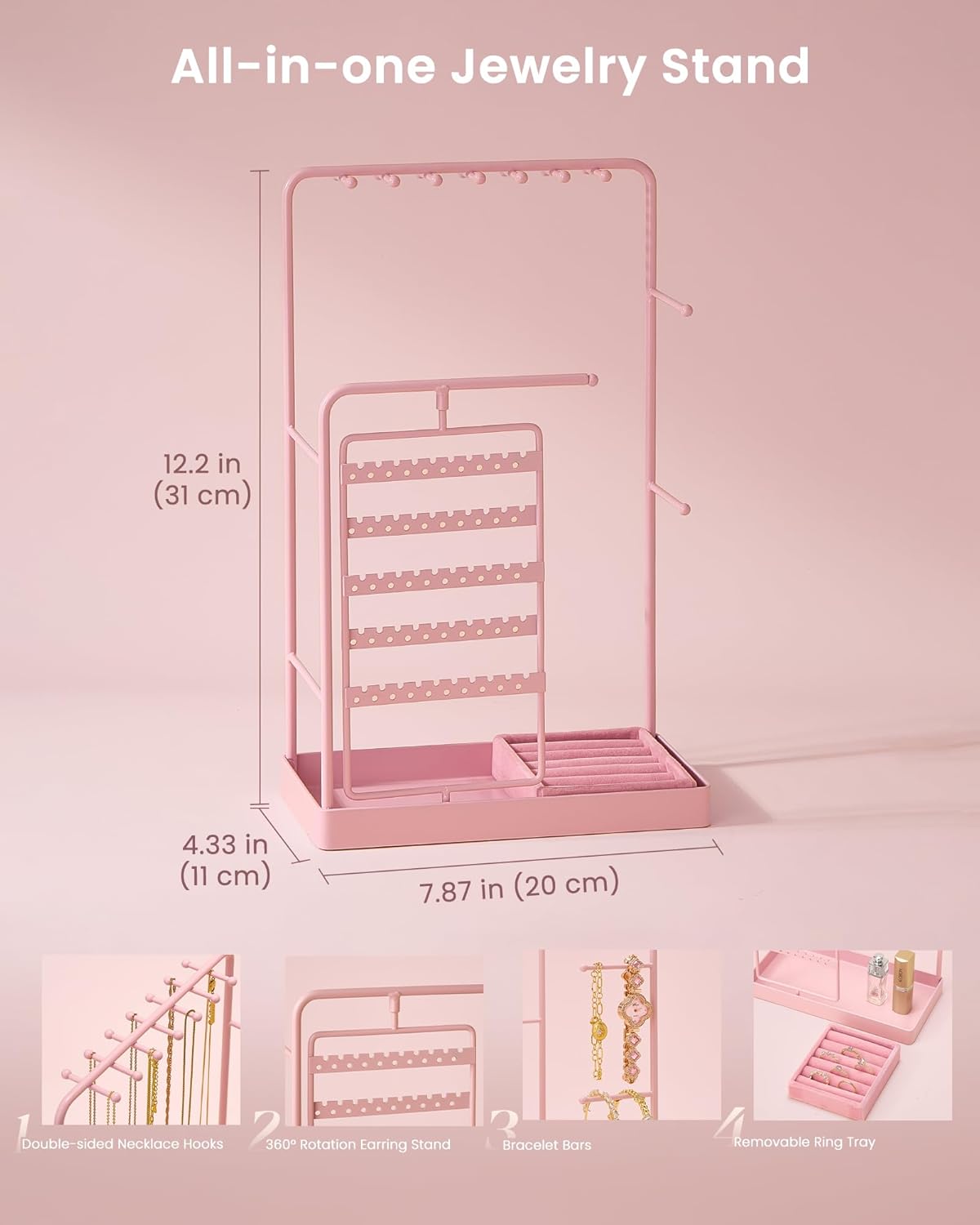 360° Rotating Jewelry Organizer Display Stand